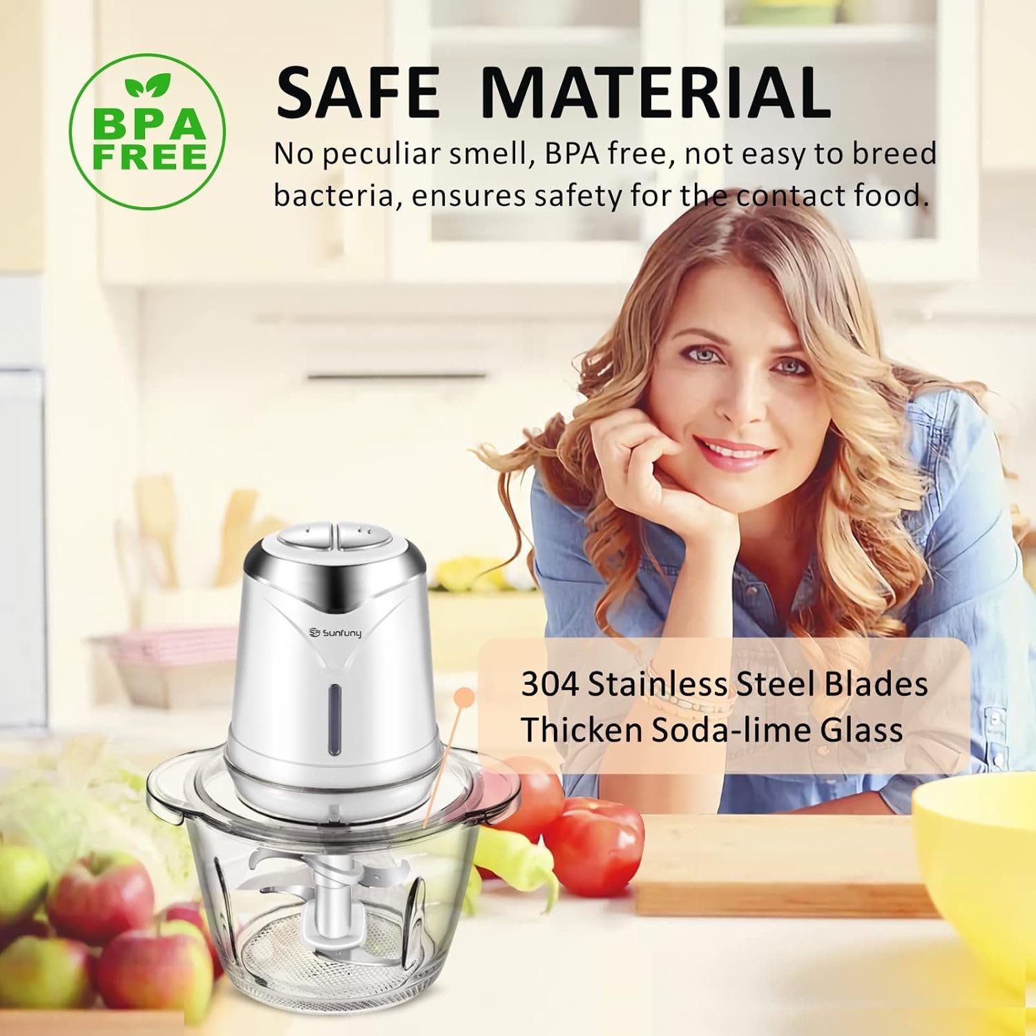 Food Processor 6000mAh Cordless Vegetable Chopper with 5 Cup Glass Bowl, Electric Garlic Meat Choppers BPA-free Baby Food Processors Blender Small Kitchen Mixer Mincer with 4 Blades, 2 Speeds (Pink)