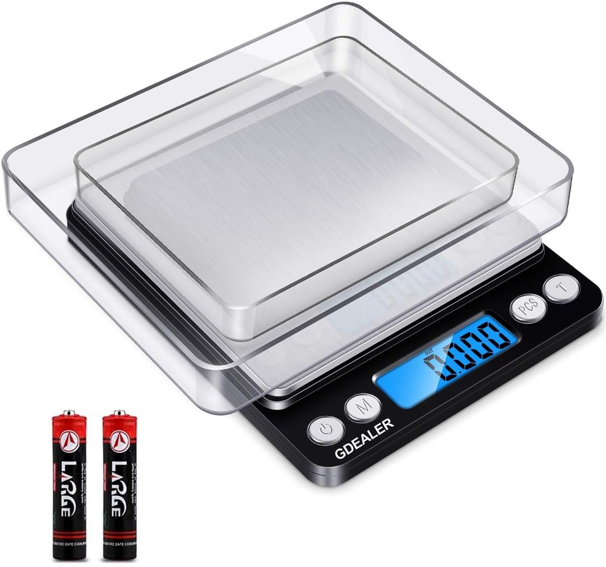Food Scale, 0.001oz/0.01g Precise Digital Kitchen Scale Gram Scales Weight Food Coffee Scale Digital Scales for Cooking Baking Stainless Steel Back-lit LCD Display Pocket Small Scale, Silver