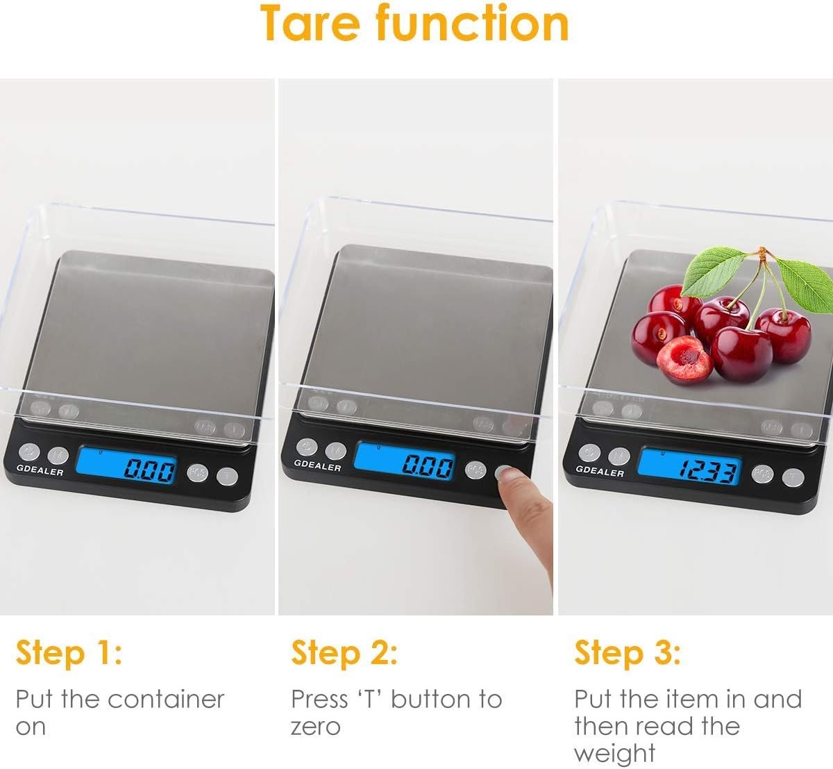 Food Scale, 0.001oz/0.01g Precise Digital Kitchen Scale Gram Scales Weight Food Coffee Scale Digital Scales for Cooking Baking Stainless Steel Back-lit LCD Display Pocket Small Scale, Silver