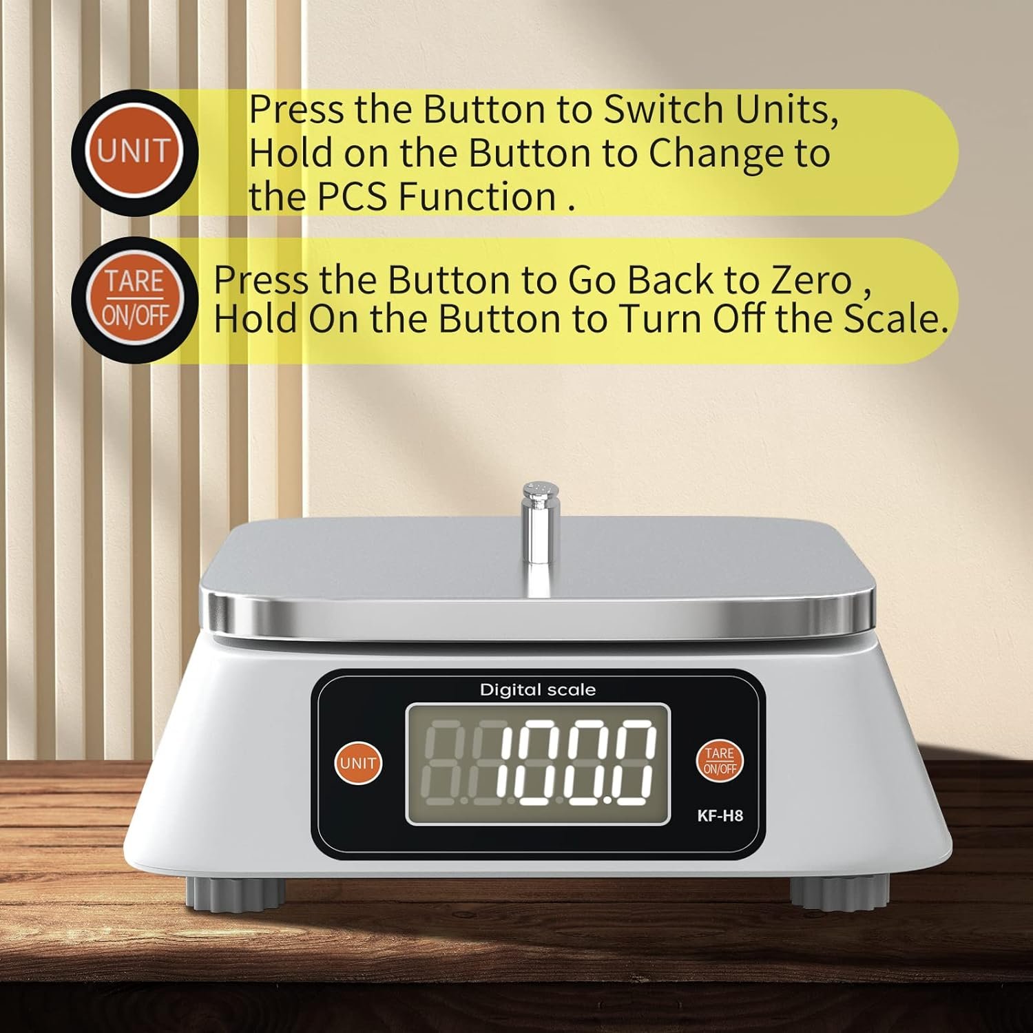 Food Scale Digital Scale Kitchen Scales Digital Weight, YONCON Baking Scale for Bakers, Candle Making or Soap Making with Stainless Steel Large Platform, 22lb/0.5g, 3*AA Batteries and Adapter Included