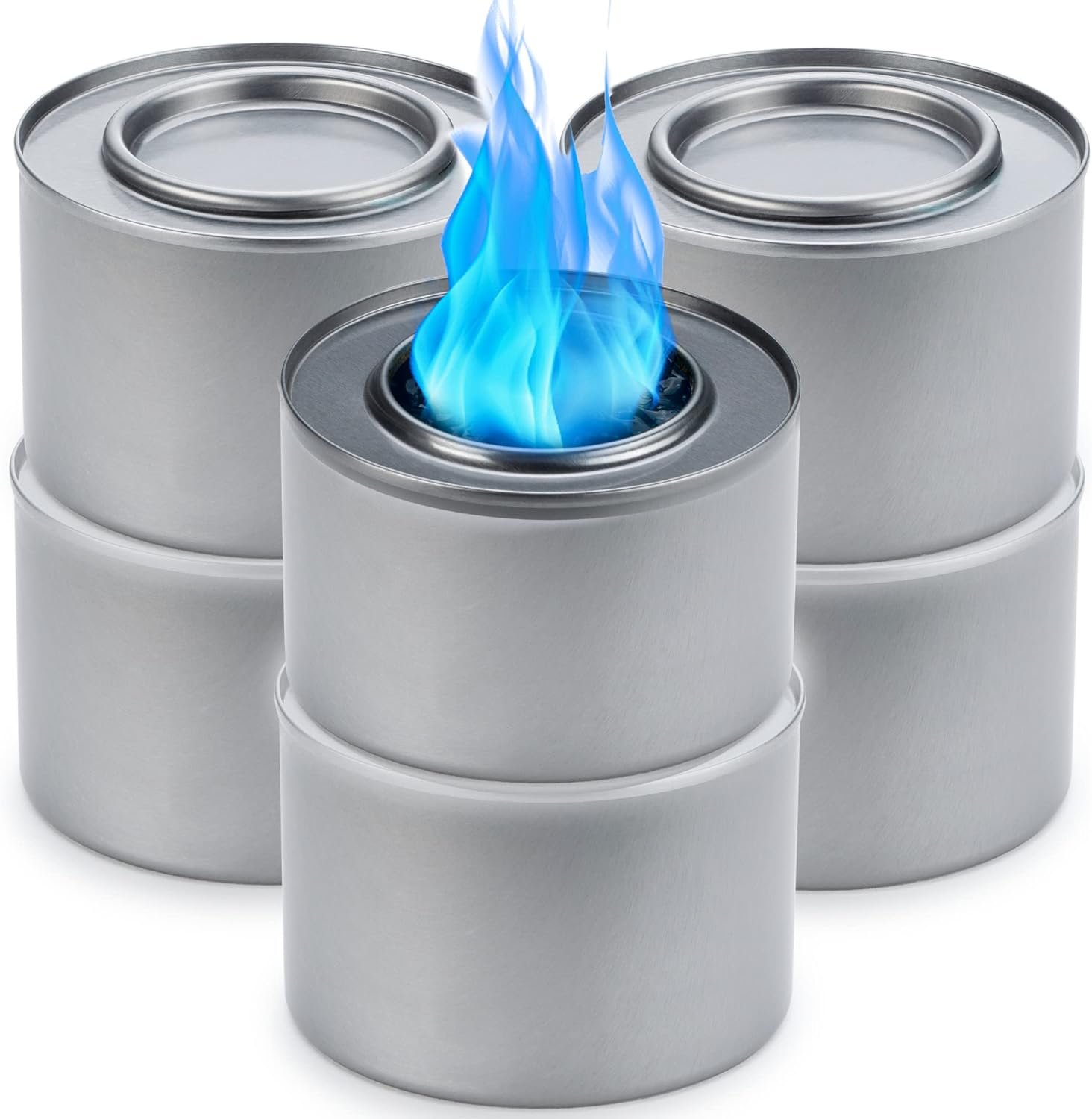 Food Warmer Gel Cans for Chafing Dish (Set of 6 Gel Warming Cans) - Food Warmers for Parties, Buffet Trays, Catering Dishes - Disposable Chafing Burners to Keep Food Warm - Best Food Heaters