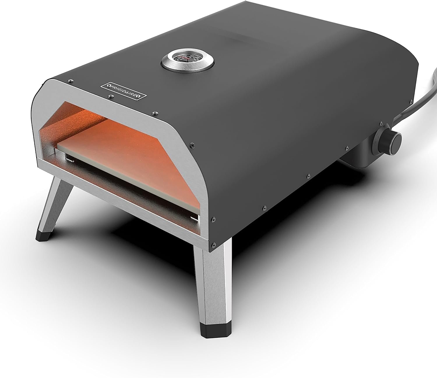 FRIGIDAIRE Gas Powered Outdoor Pizza Oven – Portable and makes Authentic Stone Baked Pizzas, Perfect for Any Outdoor Countertop, Includes Pizza Stone, Gas Regulator and Hose