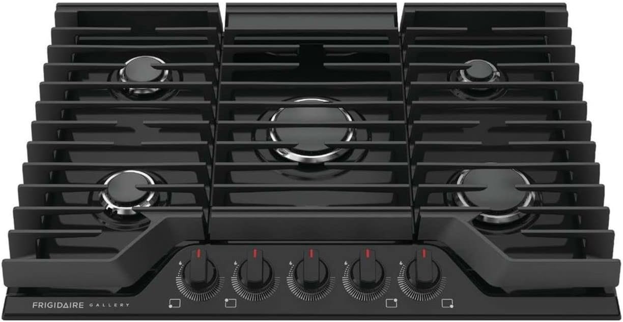 Frigidaire GCCG3048A 30 Inch Wide 5 Burner Gas Cooktop with Quick Boil Burner - Black Frigidaire GCCG3048A 30 Inch Wide 5 Burner Gas Cooktop with Quick Boil Burner - Black