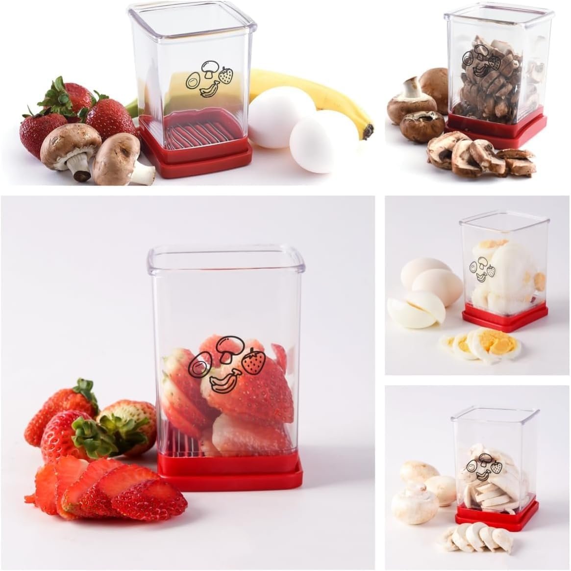 Fruit and vegetable fast slicer，fruit slicer，cup cutter for fruits，2024 New Cup Slicer,Stainless Steel Strawberry Cutter，Stainless Steel Fruit Slicer Cup Egg Slicer, Quickly Making Soft Fruits.