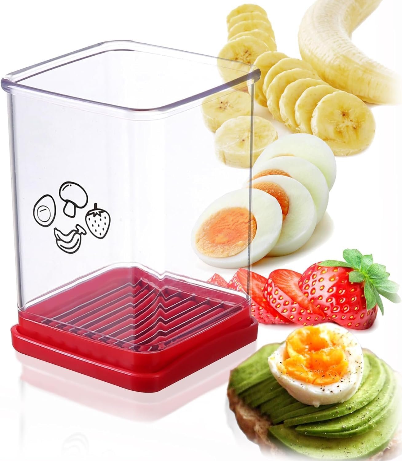Fruit and vegetable fast slicer，fruit slicer，cup cutter for fruits，2024 New Cup Slicer,Stainless Steel Strawberry Cutter，Stainless Steel Fruit Slicer Cup Egg Slicer, Quickly Making Soft Fruits.