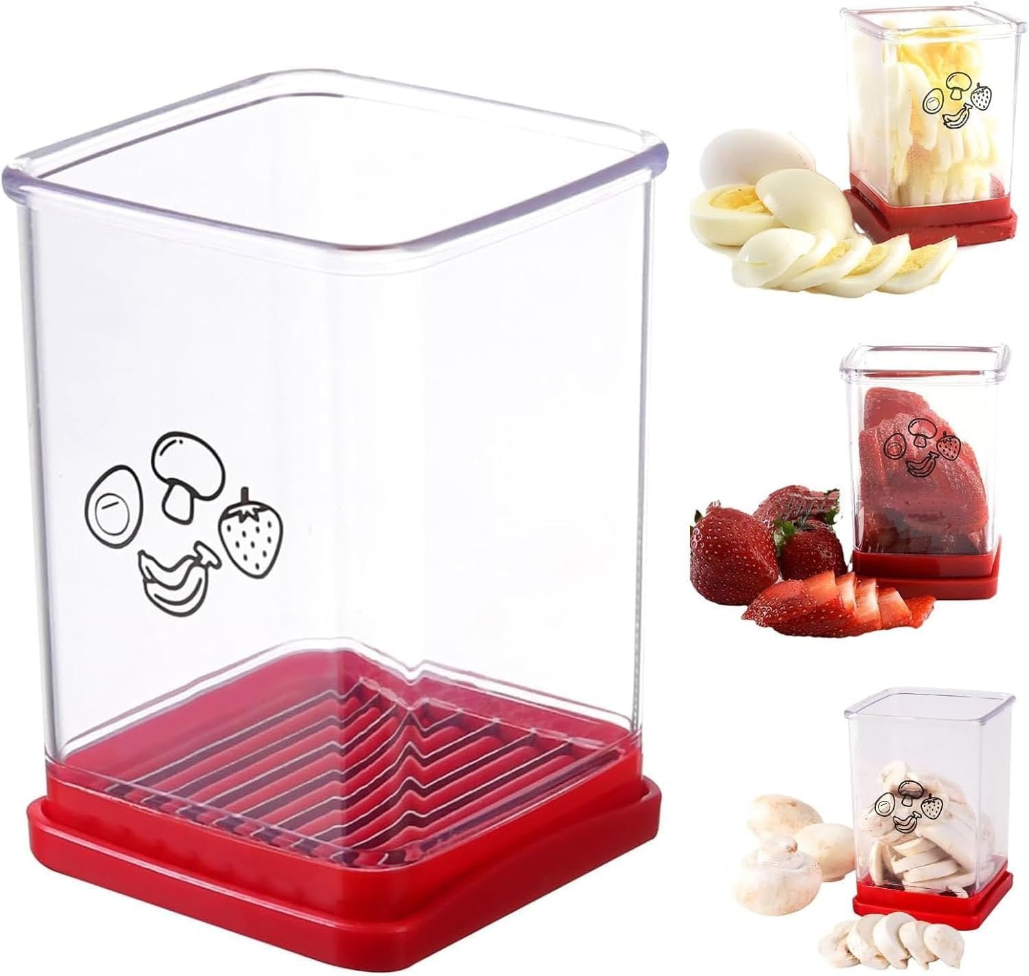 Fruit and vegetable fast slicer，fruit slicer，cup cutter for fruits，2024 New Cup Slicer,Stainless Steel Strawberry Cutter，Stainless Steel Fruit Slicer Cup Egg Slicer, Quickly Making Soft Fruits.