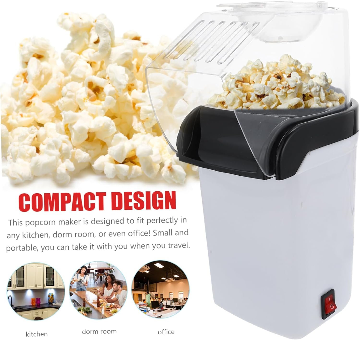 FUNOMOCYA 1 Set Automatic Popcorn Machine 110v Popcorn Maker Small Popcorn Machine Hot Air Popcorn Nostalgia Popcorn Maker Snack Maker White Pet Household Home Appliances Child FUNOMOCYA 1 Set Automatic Popcorn Machine 110v Popcorn Maker Small Popcorn Machine Hot Air Popcorn Nostalgia Popcorn Maker Snack Maker White Pet Household Home Appliances Child