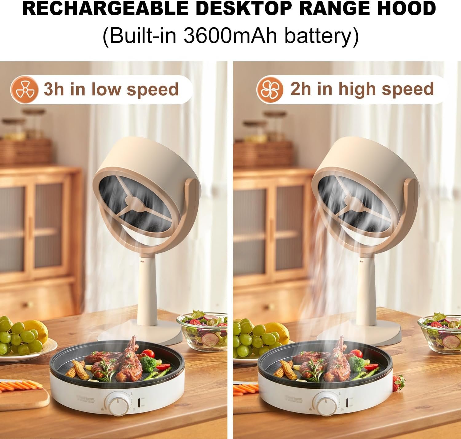 FUNTAPHANTA Rechargeable Desktop Range Hood with 2 Speed Exhaust Fan, Low Noise Portable Cooker Hood, Kitchen Exhaust Fan for BBQ, Hot Pot FUNTAPHANTA Rechargeable Desktop Range Hood with 2 Speed Exhaust Fan, Low Noise Portable Cooker Hood, Kitchen Exhaust Fan for BBQ, Hot Pot