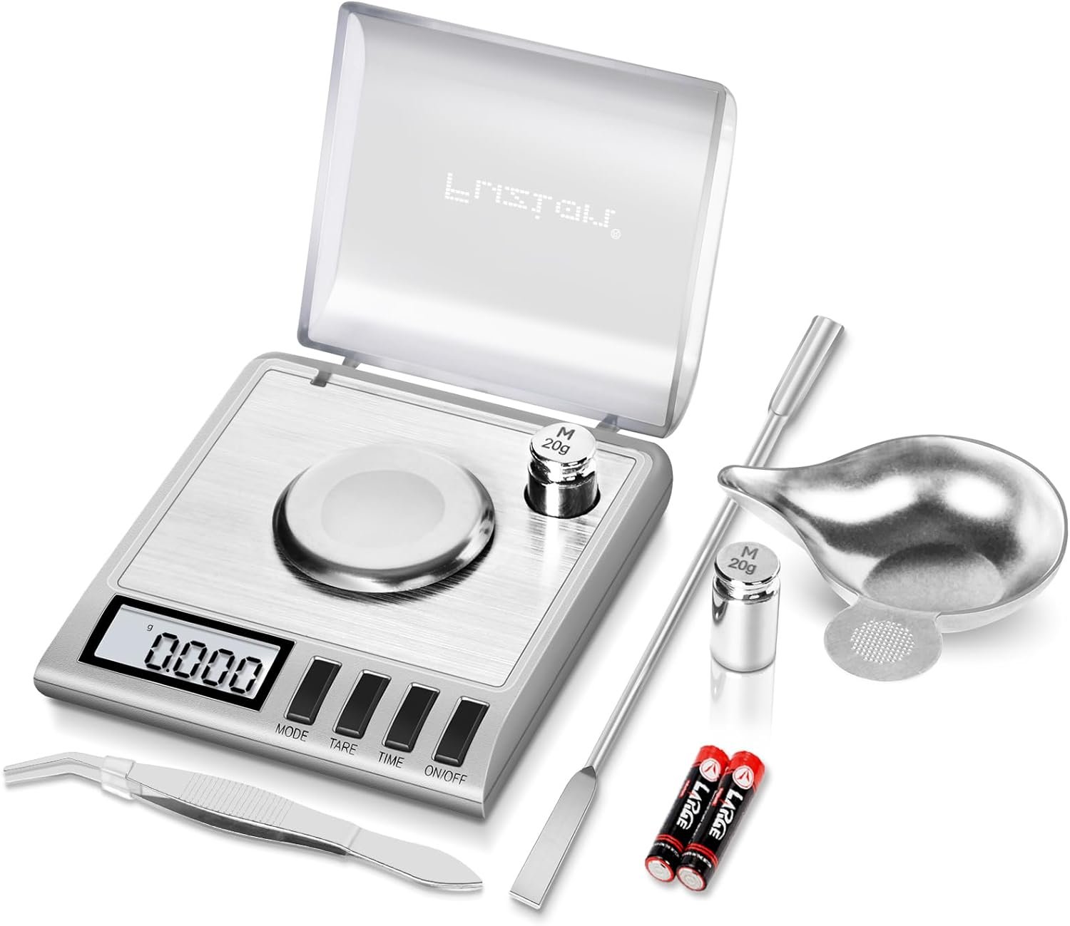 Fuzion Milligram Scale, 50g/0.001g Digital Milligram Scale with Calibration Weights, Jewelry and Gem Scale, Mg Scale for Powder Medicine, Reloading, Includes Scoop, Powder Pan and Tweezers