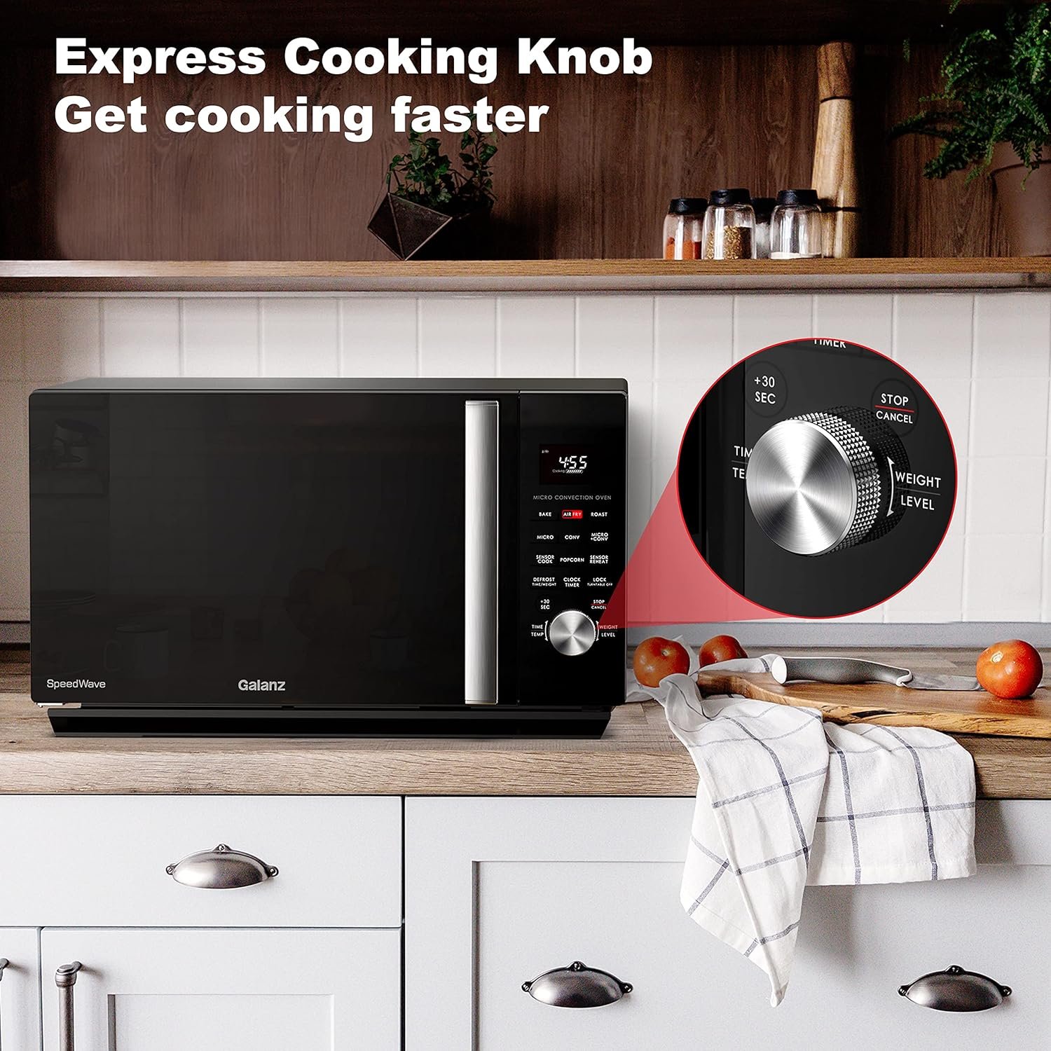 Galanz GSWWA16S1SA10 3-in-1 SpeedWave with TotalFry 360, Microwave, Air Fryer, Convection Oven with Combi-Speed Cooking, 1.6 Cu.Ft/ 1000W, Stainless Steel Galanz GSWWA16S1SA10 3-in-1 SpeedWave with TotalFry 360, Microwave, Air Fryer, Convection Oven with Combi-Speed Cooking, 1.6 Cu.Ft/ 1000W, Stainless Steel