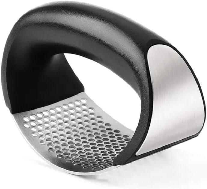 Garlic Crusher Mincer | Garlic Pounding Tool with Sturdy Handle | Manual Garlic Ginger Crusher | Rust Proof Garlic Mincer Tool for Kitchen | Stainless Steel Mesh 430 - Black Garlic Crusher Mincer | Garlic Pounding Tool with Sturdy Handle | Manual Garlic Ginger Crusher | Rust Proof Garlic Mincer Tool for Kitchen | Stainless Steel Mesh 430 - Black