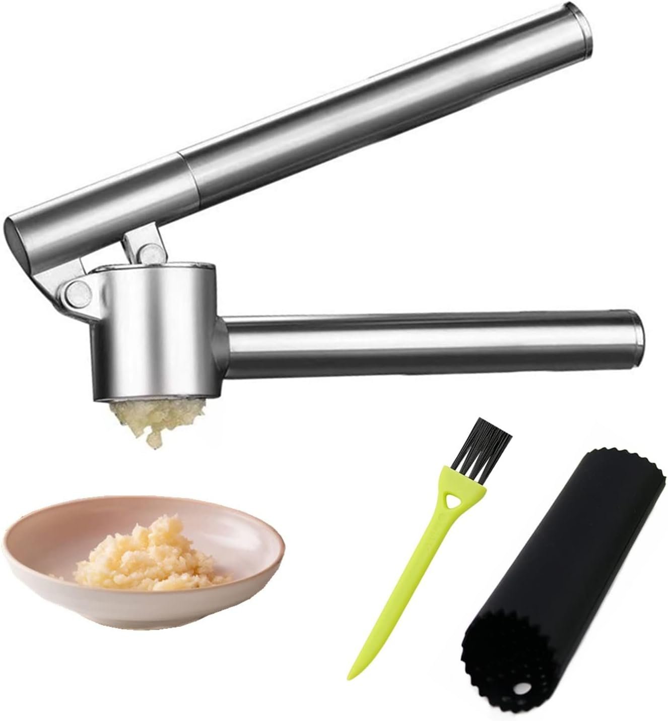 Garlic Press, Garlic Mincer, Detachable Design Easy To Wash Garlic Crusher  Peeler Set