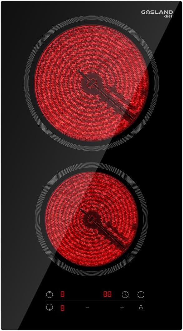 GASLAND Chef 30 Inch Electric Cooktop, Ceramic Stovetop CH775BF 240V, Drop-in 5 Cooking Zones Electric Radiant Cooktop with 9 Power Levels, Slide Touch Control, Child Safety Lock, 1-99 Minute Timer GASLAND Chef 30 Inch Electric Cooktop, Ceramic Stovetop CH775BF 240V, Drop-in 5 Cooking Zones Electric Radiant Cooktop with 9 Power Levels, Slide Touch Control, Child Safety Lock, 1-99 Minute Timer