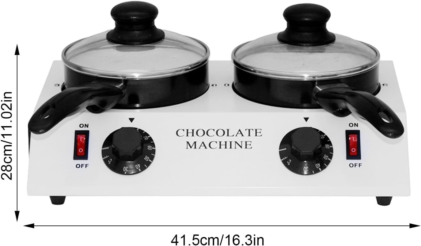 Generic Heating Chocolate Pot | 110v Commercial Chocolate Candy Melting Pot Double Pot,Electric Chocolate Fountain Fondue Chocolate Melt Pot Melter Machine Chocolate DIY Tool