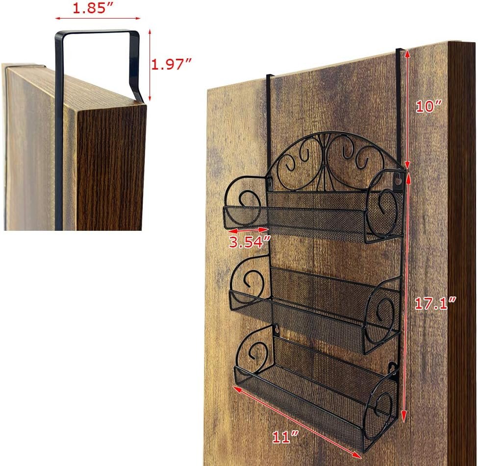 Giftgarden 3 Tier Over The Door Spice Rack, Hanging Organizer for Cabinet Pantry Kitchen Bathroom, Over-Door or Wall Mounting, Black Giftgarden 3 Tier Over The Door Spice Rack, Hanging Organizer for Cabinet Pantry Kitchen Bathroom, Over-Door or Wall Mounting, Black