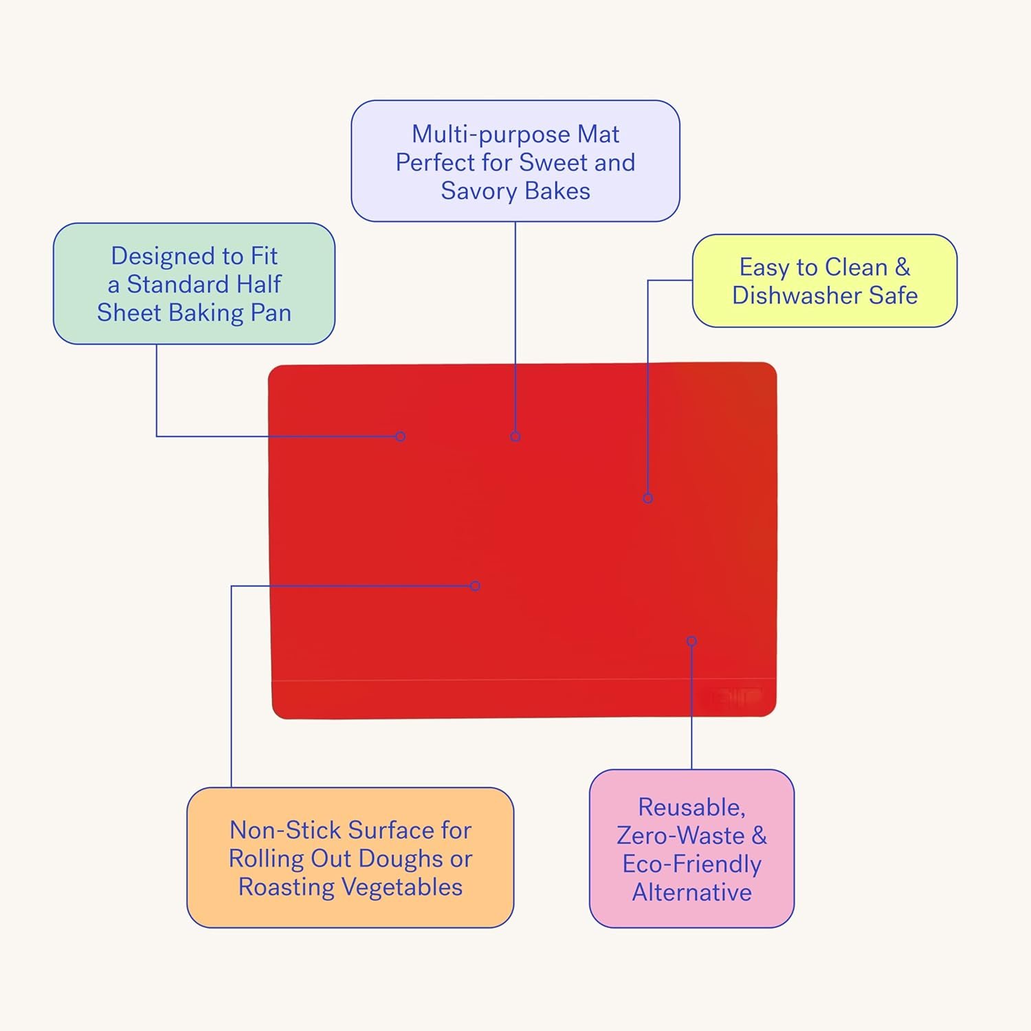 GIR: Get It Right Premium Silicone Baking Mat - Non-Stick, Heat Resistant for Cooking, Baking, and Mixing - Half Sheet, Sprinkles, 12x17 IN, (GIRBM1198SKL)