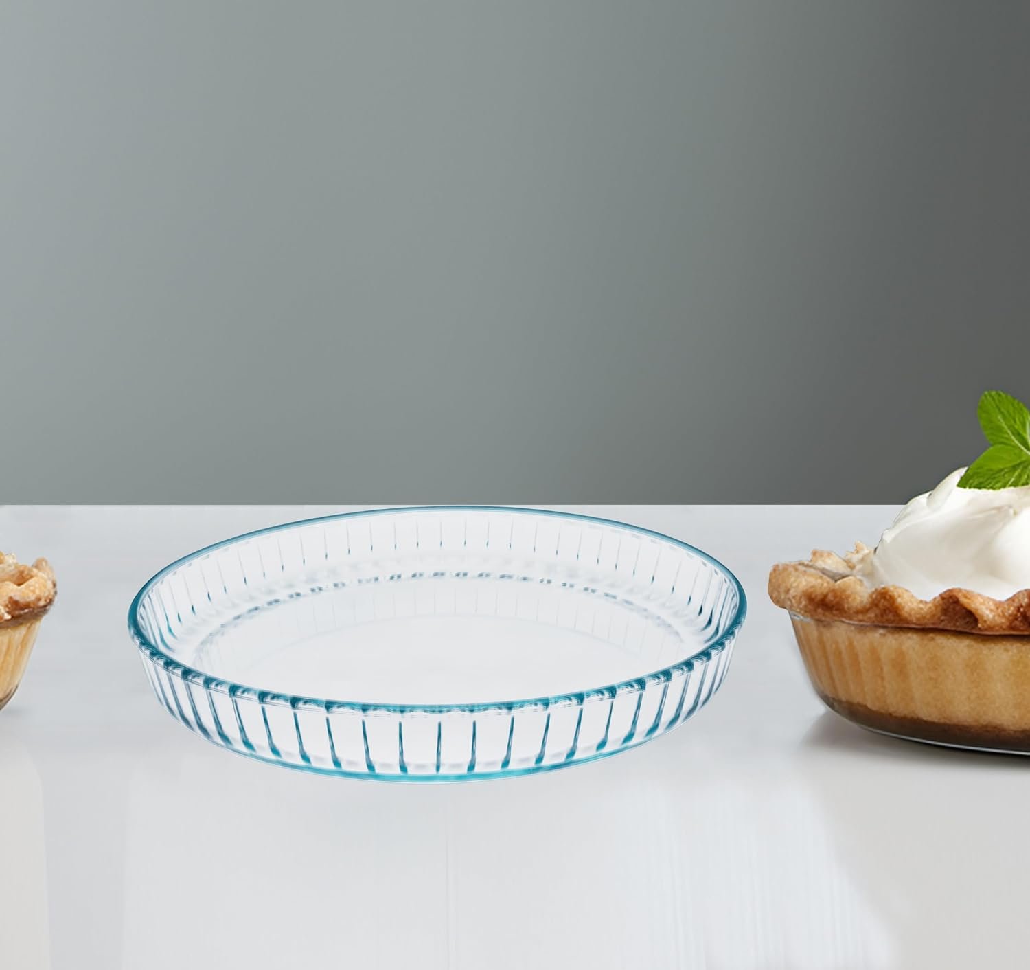Glass Pie Pan for Baking - 10 Pie Dish Oven Pie Plates- Perfect for Pies, Quiches and Casseroles Roasting Pan for Oven