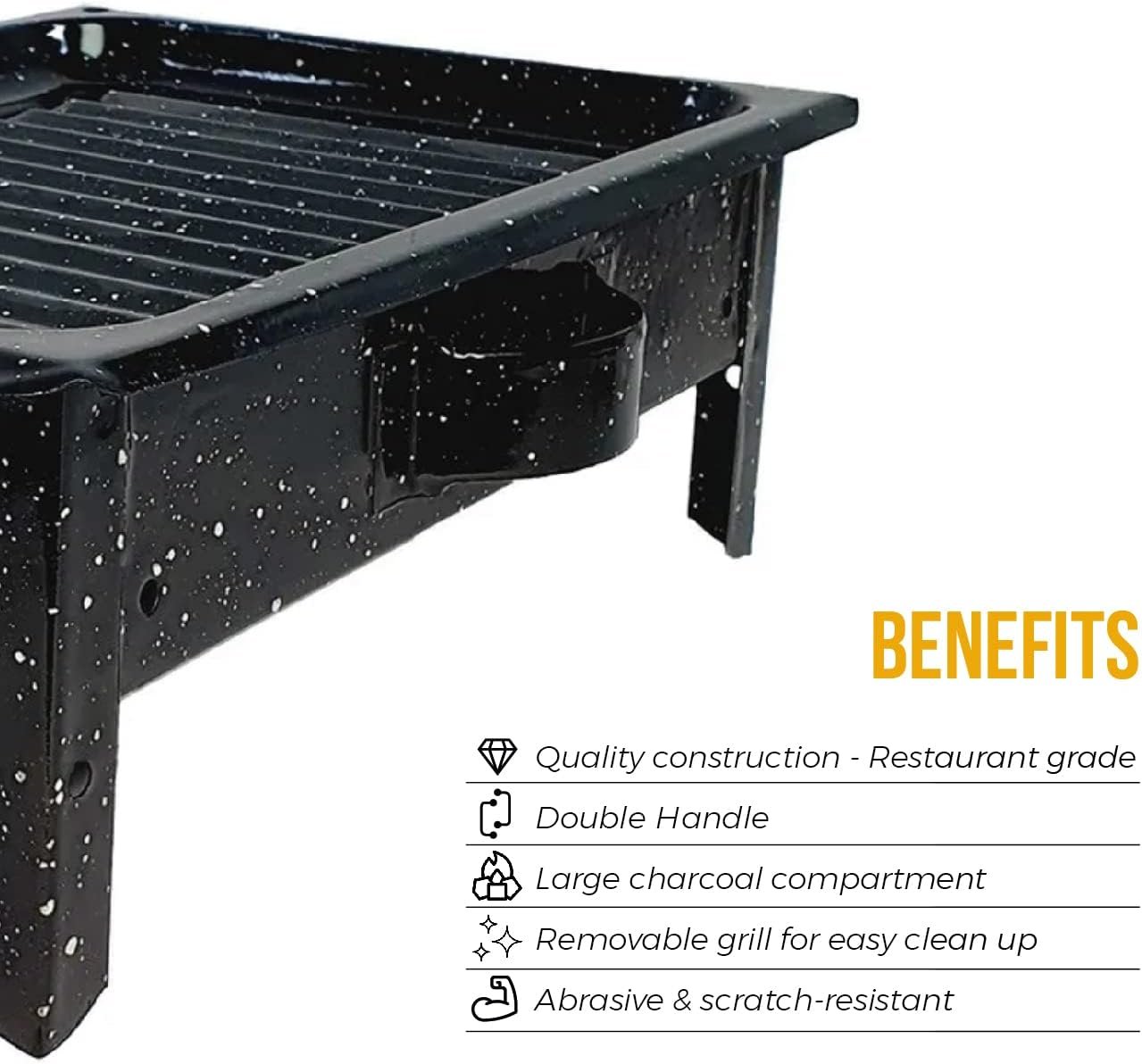 GOLIBER Brasero Parrilla de Mesa (Grill Argentina) - Commercial BBQ Table Meat Warmer. Original Argentina Barbecue - Enameled Finish. (Pack of 2)