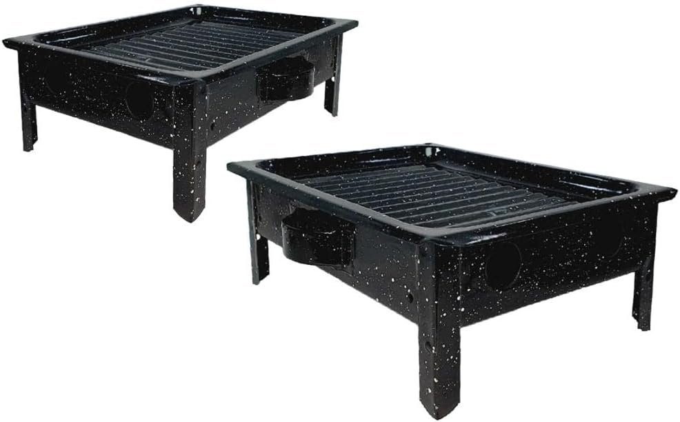 GOLIBER Brasero Parrilla de Mesa (Grill Argentina) - Commercial BBQ Table Meat Warmer. Original Argentina Barbecue - Enameled Finish. (Pack of 2)
