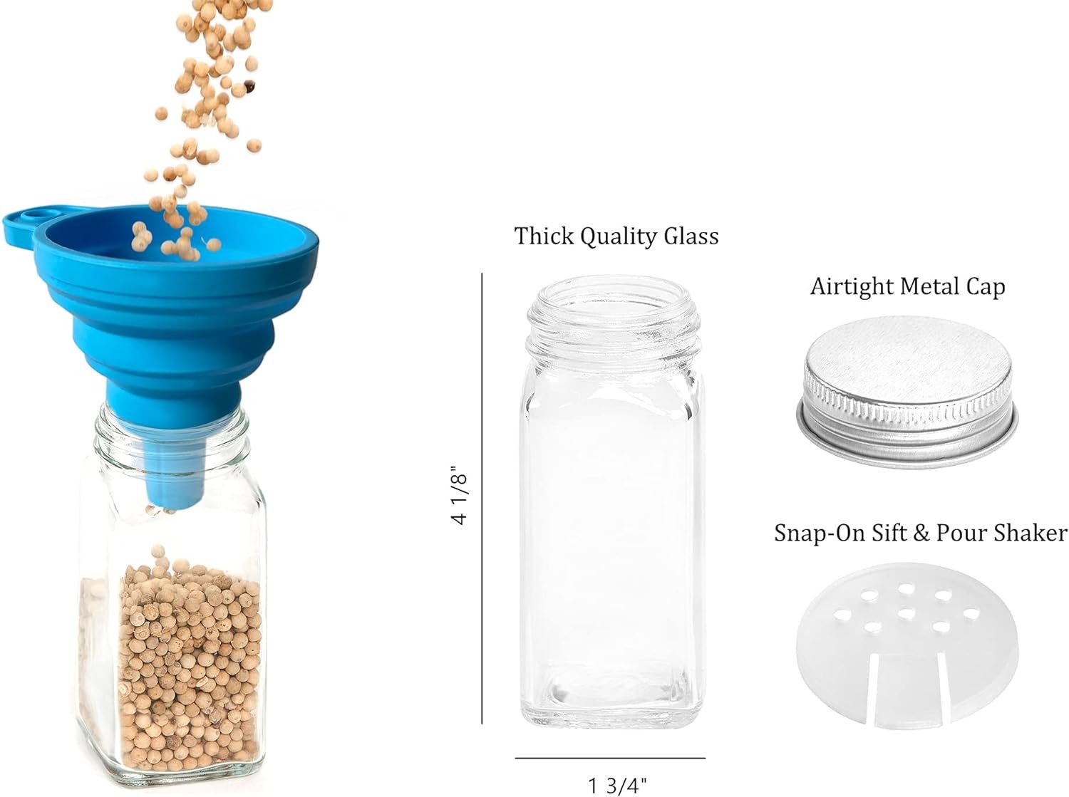 GONGSHI 3 Tier Cabinet Spice Rack Organizer with 21 Empty Glass Spice Jars (4oz), 386 Spice Labels, Chalk Marker and Funnel for Pantry Cupboard or Countertop, Black GONGSHI 3 Tier Cabinet Spice Rack Organizer with 21 Empty Glass Spice Jars (4oz), 386 Spice Labels, Chalk Marker and Funnel for Pantry Cupboard or Countertop, Black