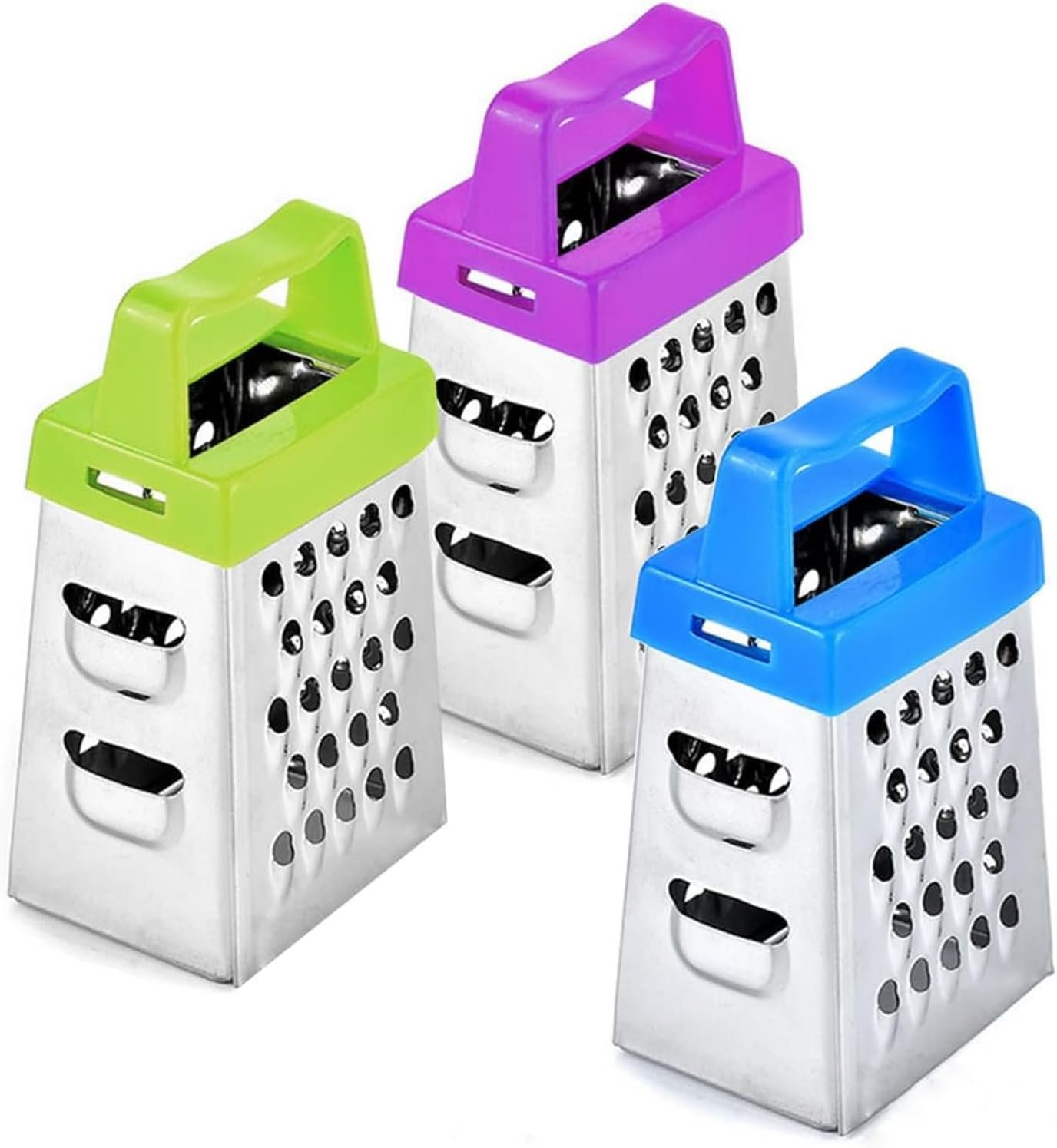 GOODFEER Mini Cheese Grater, 3 Pieces Stainless Steel Small Box Graters For Kitchen Slicer Cheese/Ginger/Vegetable,Pack of 3