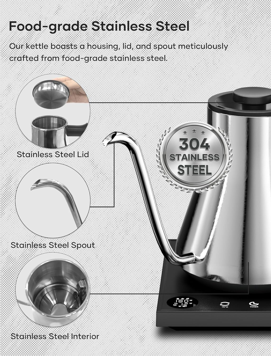 gooseneck-electric-kettle-offacy-gooseneck-kettle-with-100-food-grade-304-stainless-steel-pour-over-kettle-coffee-kettle - Cooking Appliance World
