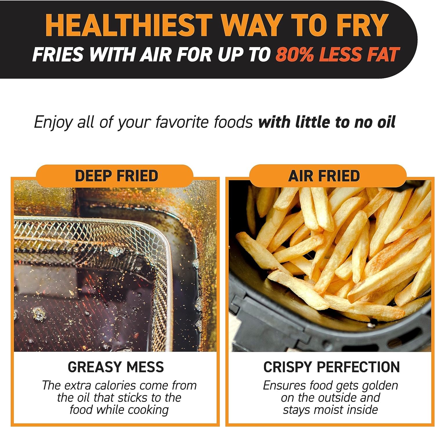 Gourmia 4 Qt Digital Air Fryer with Guided Cooking, Black GAF486