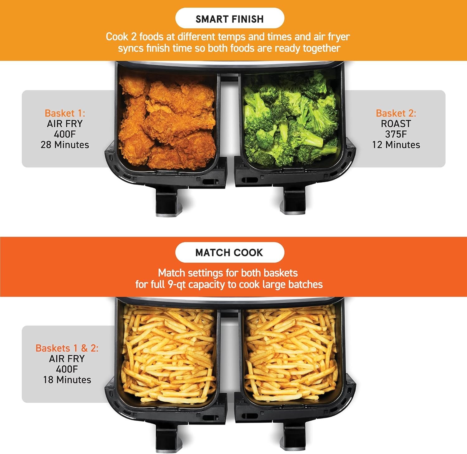 Gourmia 4 Qt Digital Air Fryer with Guided Cooking, Black GAF486