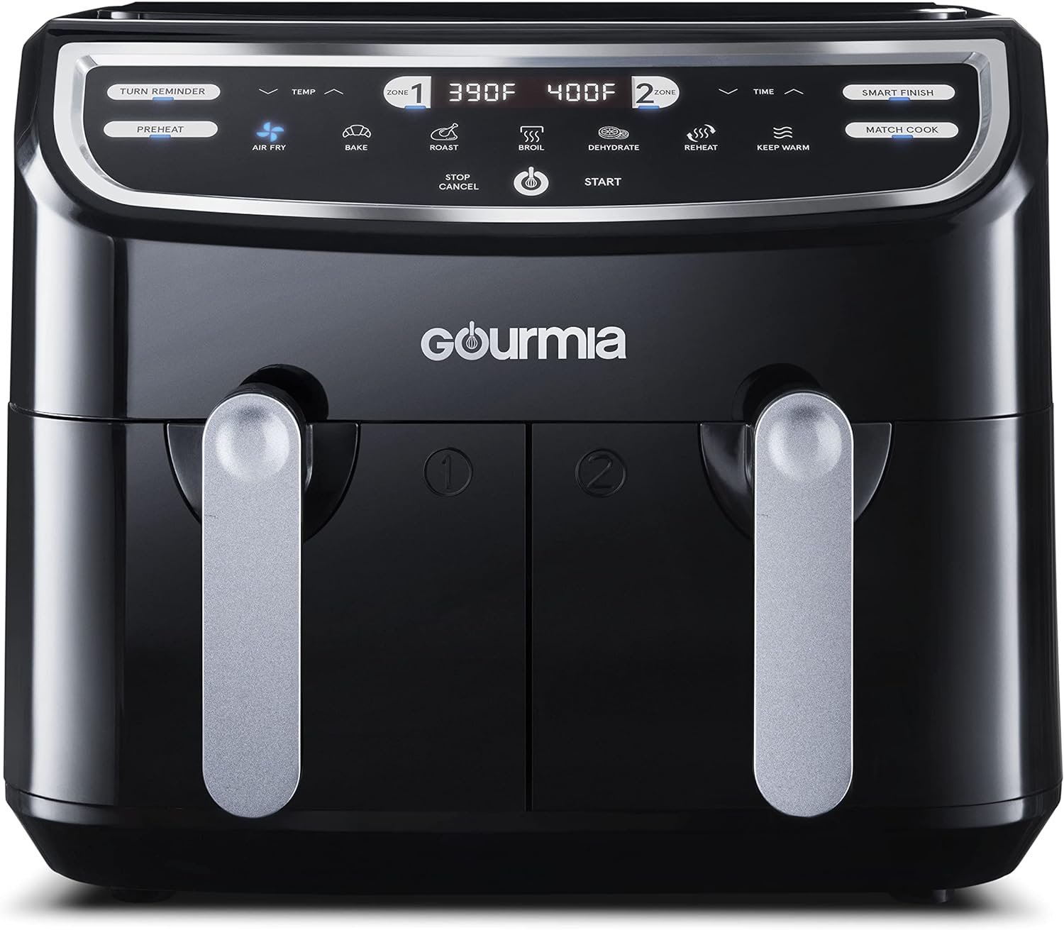 Gourmia 4 Qt Digital Air Fryer with Guided Cooking, Black GAF486