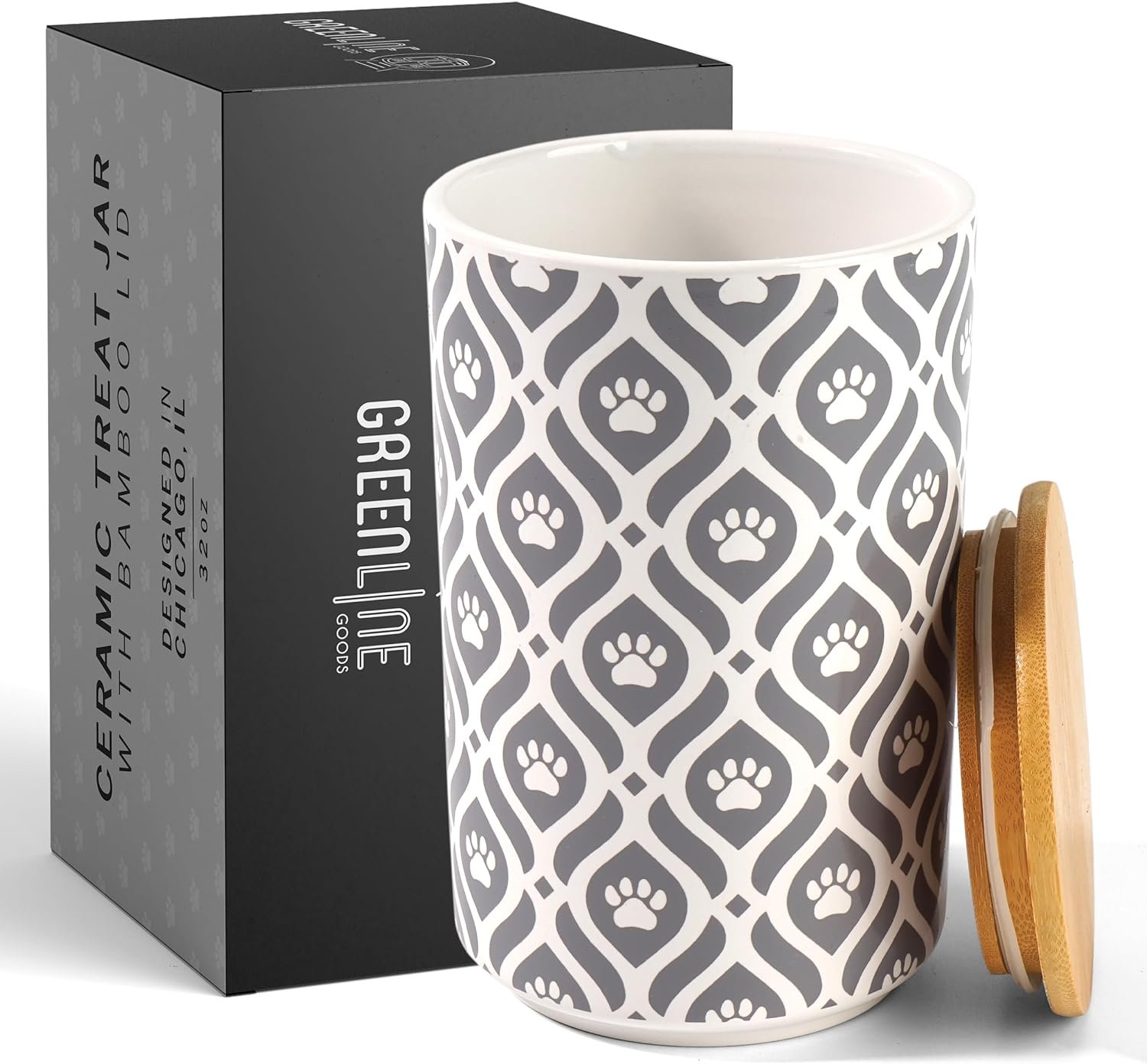 Greenline Goods Premium Dog Treat Ceramic Canister Set – Gray Airtight Canister for Fresh Treats, Ceramic Jar Containers with Lids, Farmhouse Canisters, Ideal Kitchen Canisters for Countertop Greenline Goods Premium Dog Treat Ceramic Canister Set – Gray Airtight Canister for Fresh Treats, Ceramic Jar Containers with Lids, Farmhouse Canisters, Ideal Kitchen Canisters for Countertop