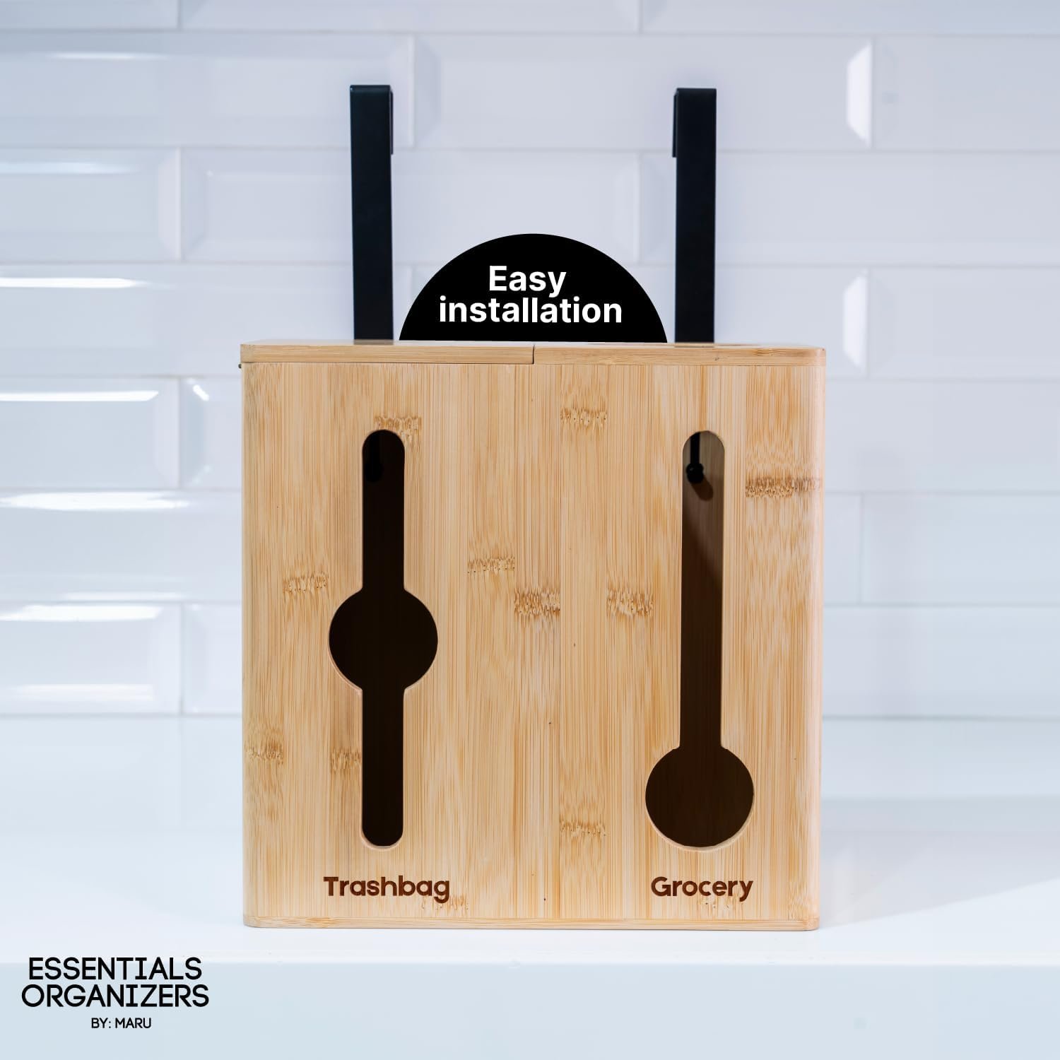 Grocery Bag Holder  Trash Bag Dispenser for Organization and Storage Kitchen - Fits 13 Gallons Bags -Plastic Bag Holders for Grocery Bags - Wooden Kitchen Accessories.(Natural) Grocery Bag Holder  Trash Bag Dispenser for Organization and Storage Kitchen - Fits 13 Gallons Bags -Plastic Bag Holders for Grocery Bags - Wooden Kitchen Accessories.(Natural)