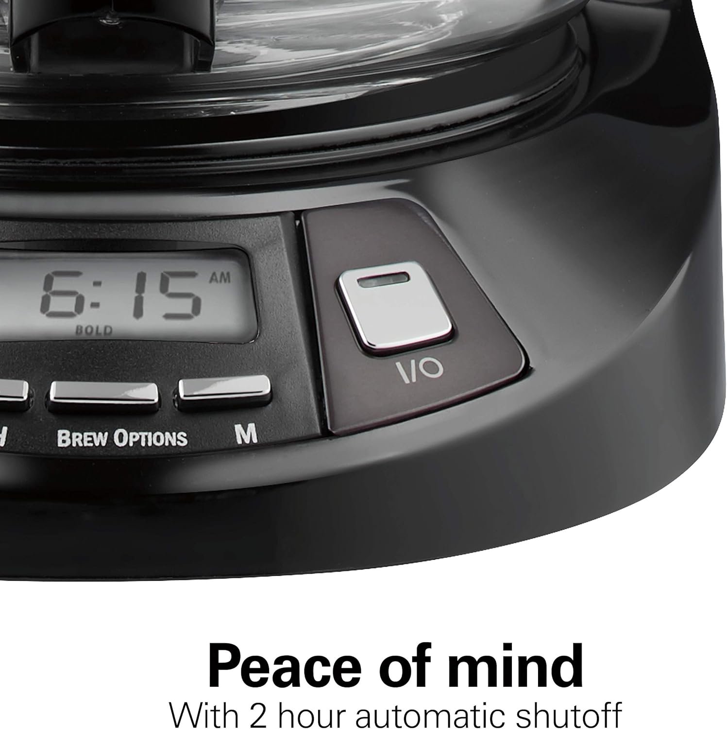 Hamilton Beach 12 Cup Programmable Drip Coffee Maker with 3 Brew Options, Glass Carafe, Auto Pause and Pour, Black Stainless (46293)