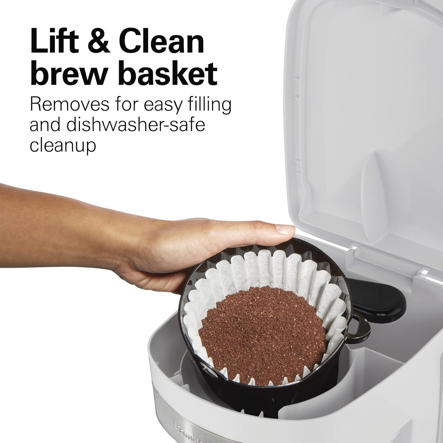 Hamilton Beach 12 Cup Programmable Drip Coffee Maker with 3 Brew Options, Glass Carafe, Auto Pause and Pour, Black Stainless (46293)