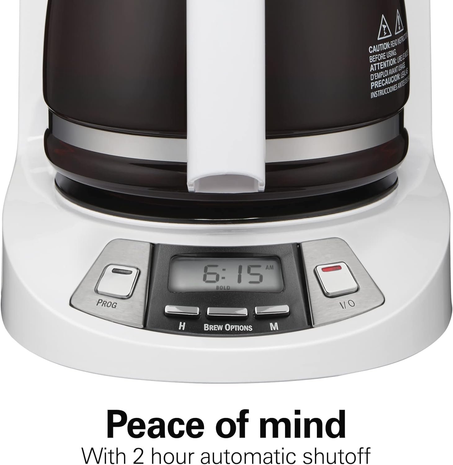 Hamilton Beach 12 Cup Programmable Drip Coffee Maker with 3 Brew Options, Glass Carafe, Auto Pause and Pour, Black Stainless (46293)