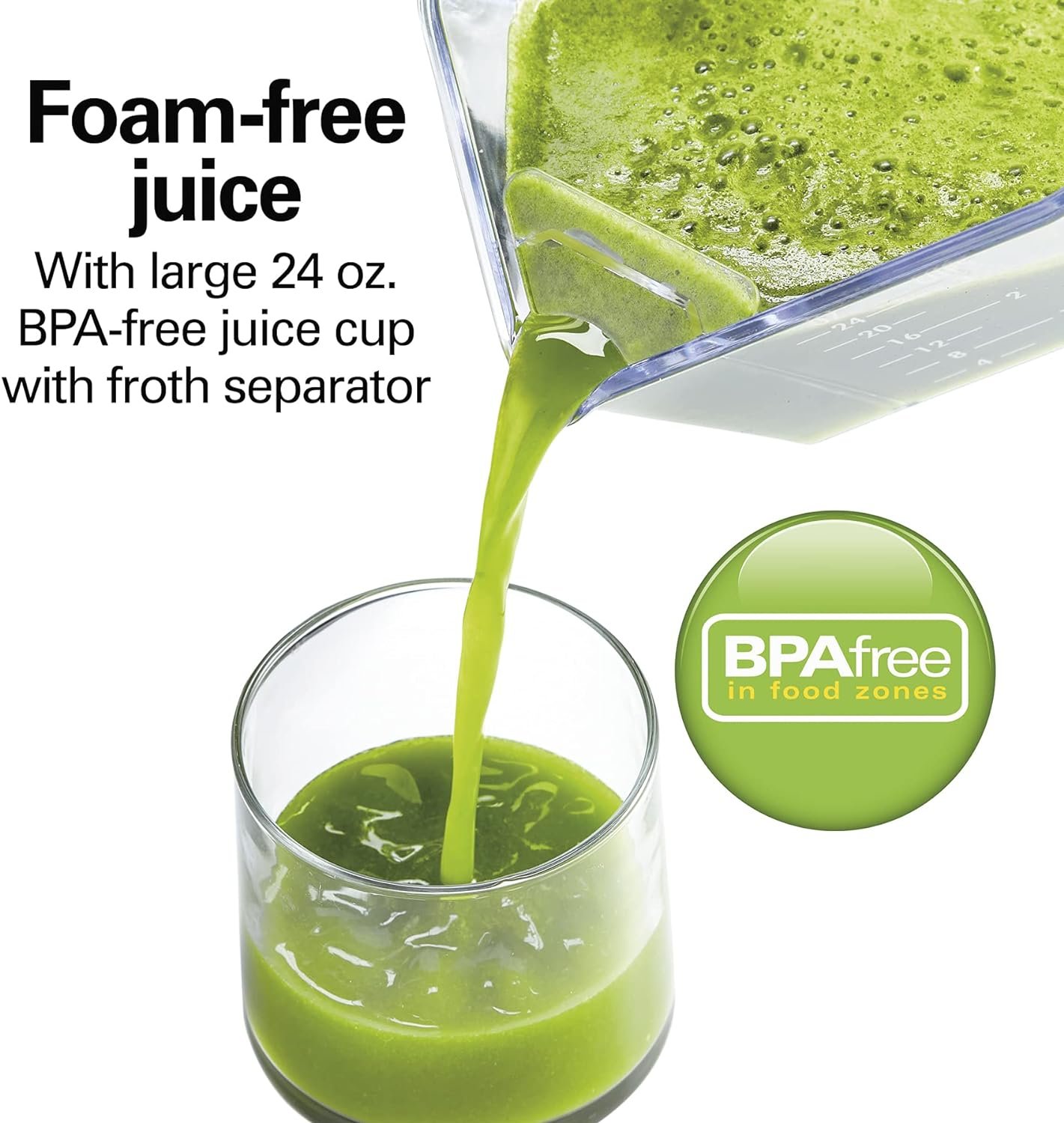 Hamilton Beach 67951 Cold Press Masticating Juicer Machine, Slow and Quiet Action, Juice Fruits  Vegetables, BPA Free, Easy Clean, 150 Watts, Silver