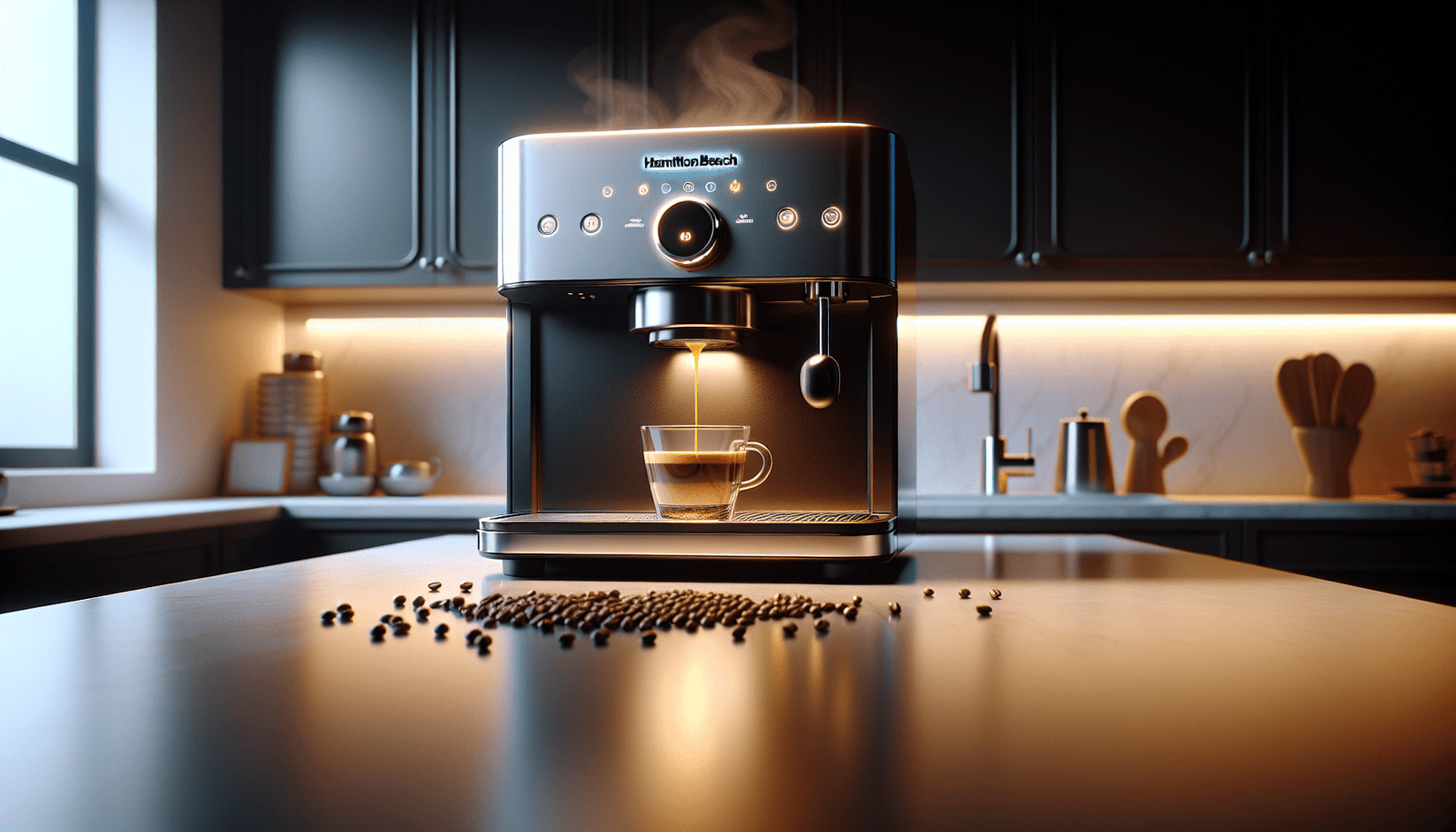 Hamilton Beach Espresso Machine, Compatible with Nespresso Pods, Single Serve Coffee Maker, Powerful Italian 19 Bar Pump, 22 oz. Water Reservoir, Custom Cup Size, Holds 13 Capsules, Black (40726)