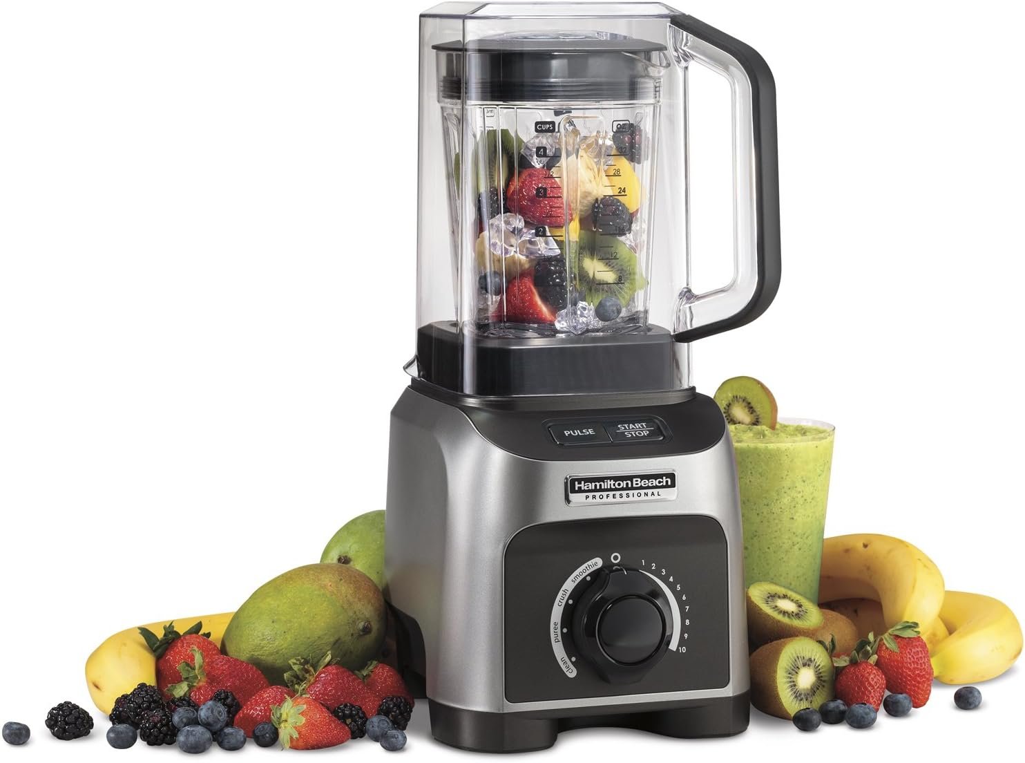 Hamilton Beach Professional Quiet Shield Blender, 1500W, 32oz BPA Free Jar, 4 Programs Variable Speed Dial for Puree, Ice Crush, Shakes and Smoothies, Silver (58870), 1500W Hamilton Beach Professional Quiet Shield Blender, 1500W, 32oz BPA Free Jar, 4 Programs Variable Speed Dial for Puree, Ice Crush, Shakes and Smoothies, Silver (58870), 1500W