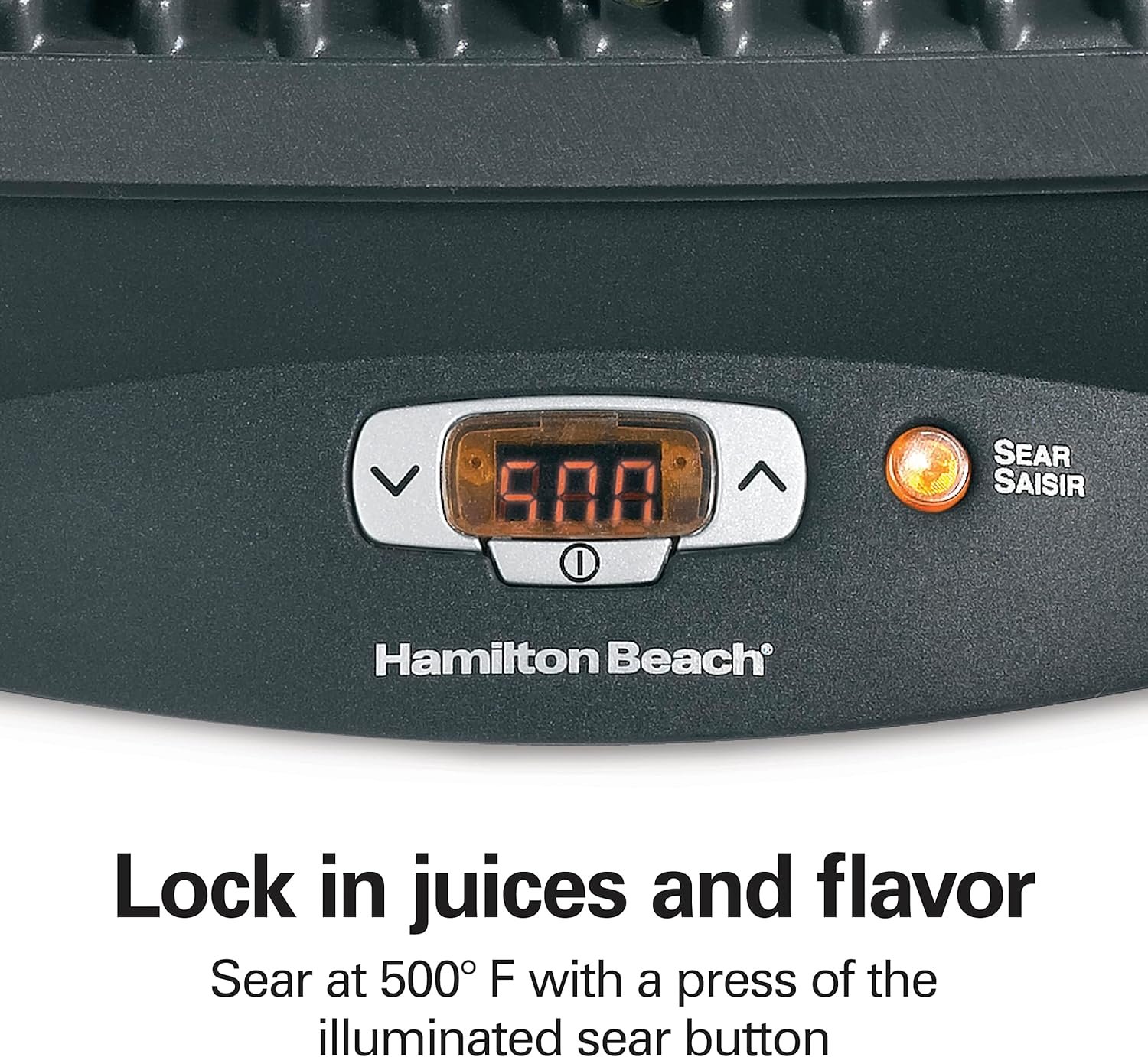 Hamilton Beach Steak Lovers Electric Indoor Searing Grill, Nonstick 100 Square, Stainless Steel (25331), Black and Stainless, Medium Hamilton Beach Steak Lovers Electric Indoor Searing Grill, Nonstick 100 Square, Stainless Steel (25331), Black and Stainless, Medium