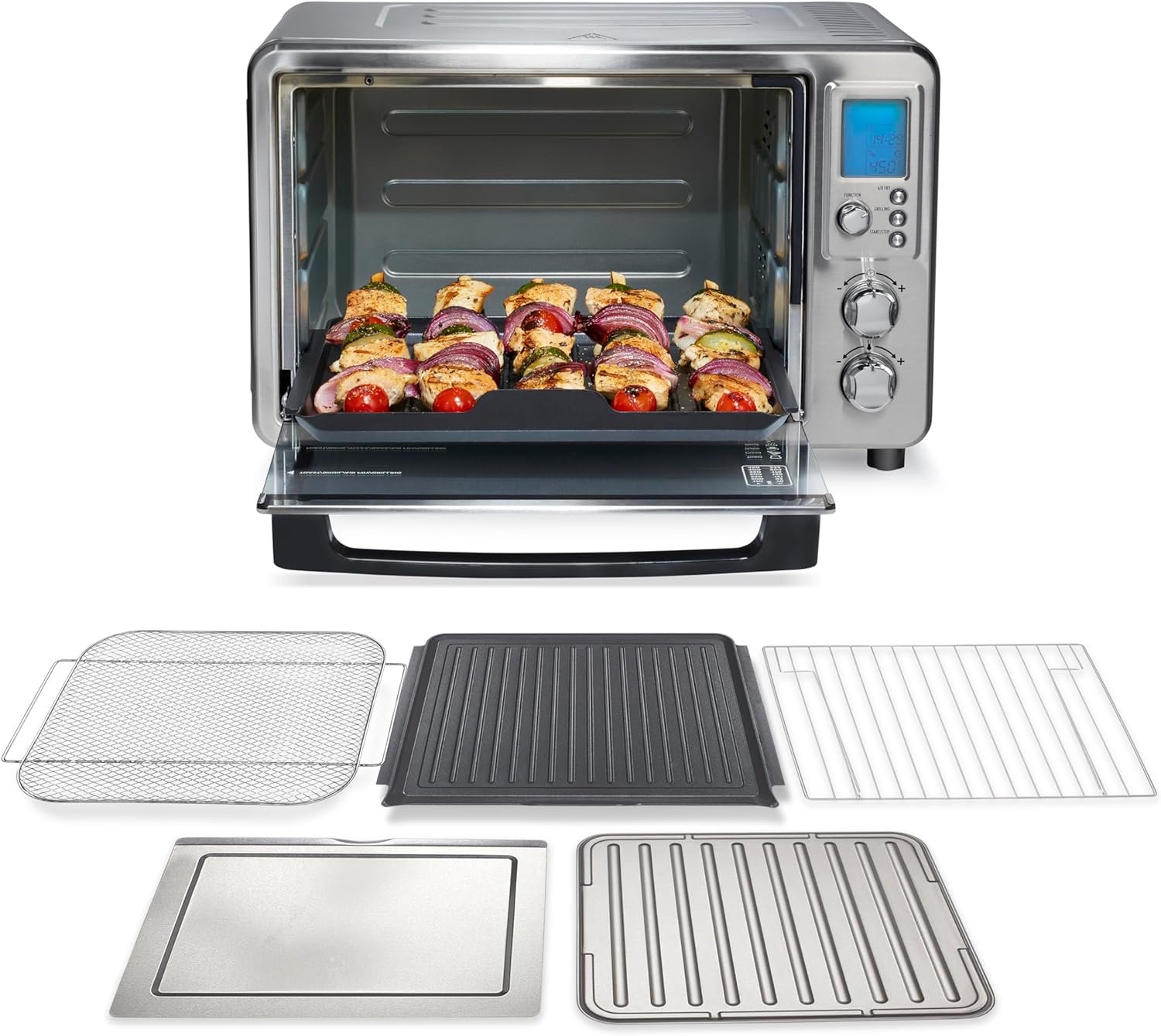 Hamilton Beach Sure Crisp Air Fryer Toaster Oven Combo Electric Indoor Grill, 450 F Searing Temp, Bake, Broil, Toast and Pizza Functions, 88 cu. ft., 6 Slice Capacity, Stainless Steel (31395) Hamilton Beach Sure Crisp Air Fryer Toaster Oven Combo Electric Indoor Grill, 450 F Searing Temp, Bake, Broil, Toast and Pizza Functions, 88 cu. ft., 6 Slice Capacity, Stainless Steel (31395)