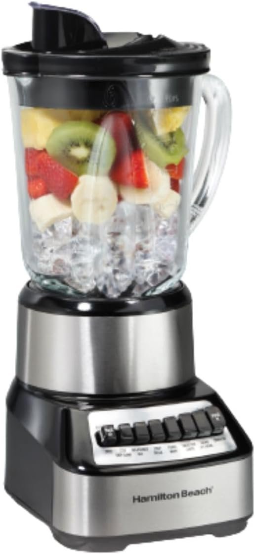 Hamilton Beach Wave Crusher Blender For Shakes and Smoothies With 40 Oz Glass Jar and 14 Functions, Ice Sabre Blades 700 Watts for Consistently Smooth Results, Black Stainless Steel (54220) Hamilton Beach Wave Crusher Blender For Shakes and Smoothies With 40 Oz Glass Jar and 14 Functions, Ice Sabre Blades 700 Watts for Consistently Smooth Results, Black Stainless Steel (54220)