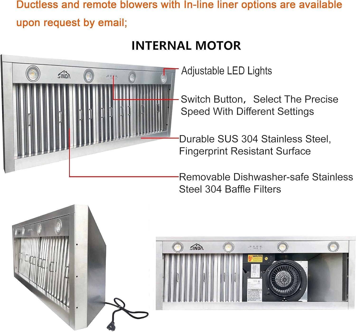 Handcrafted Stainless Steel Range Hood with Commercial Grade Hood SUS304 Vent w/Liner and Fan Motor, Baffle Filter, High CFM, SRH8I4230W, 42W x 30H, Island Mount, White Stainless Steel Handcrafted Stainless Steel Range Hood with Commercial Grade Hood SUS304 Vent w/Liner and Fan Motor, Baffle Filter, High CFM, SRH8I4230W, 42W x 30H, Island Mount, White Stainless Steel