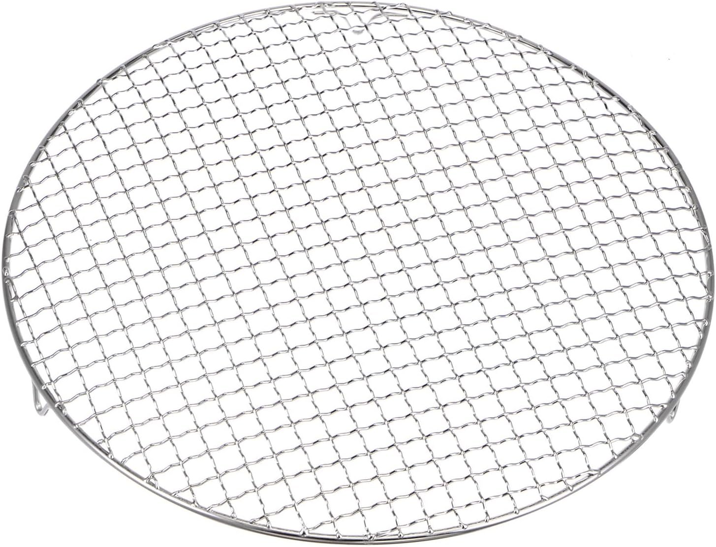 HARFINGTON Round Cooking Rack, 9-inch Stainless Steel Cross Wire Barbecue Grill Net Racks Steaming Cooling Barbecue Rack Cooking Grid Grill Rack with Legs for Cooking Baking Steaming BBQ