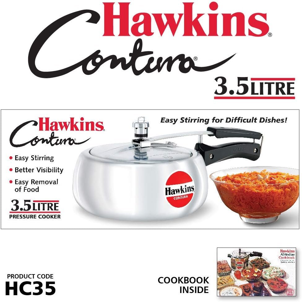 Hawkins HC20 Contura 2-Liter Pressure Cooker, Small, Aluminum