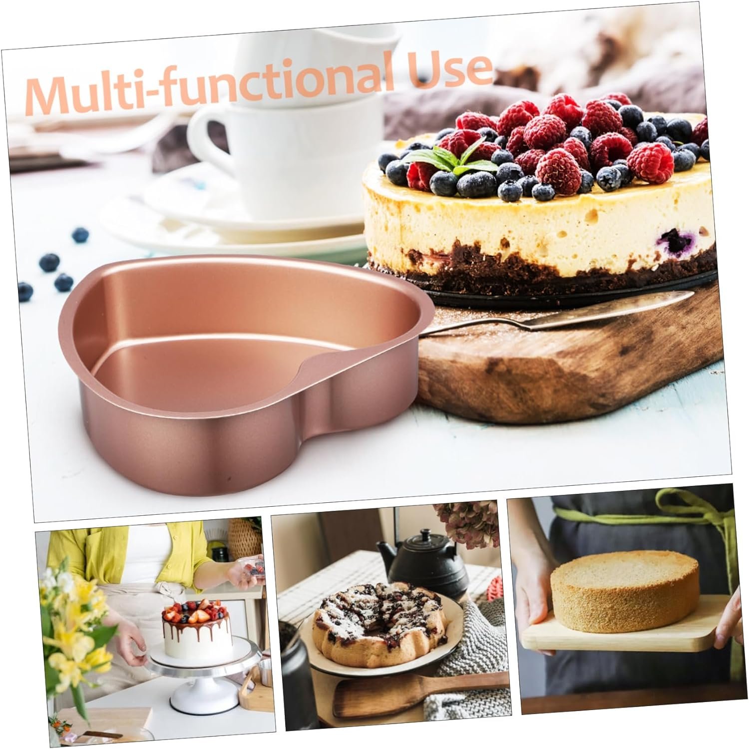 Heart Cake Mold Heart Cake Pan Cake Tins for Baking Heart Shape Cake Pan Baking Dishes for Oven Grill Pan Cheesecake Cake Molds Aluminum Alloy Heart-shaped Cake Machine