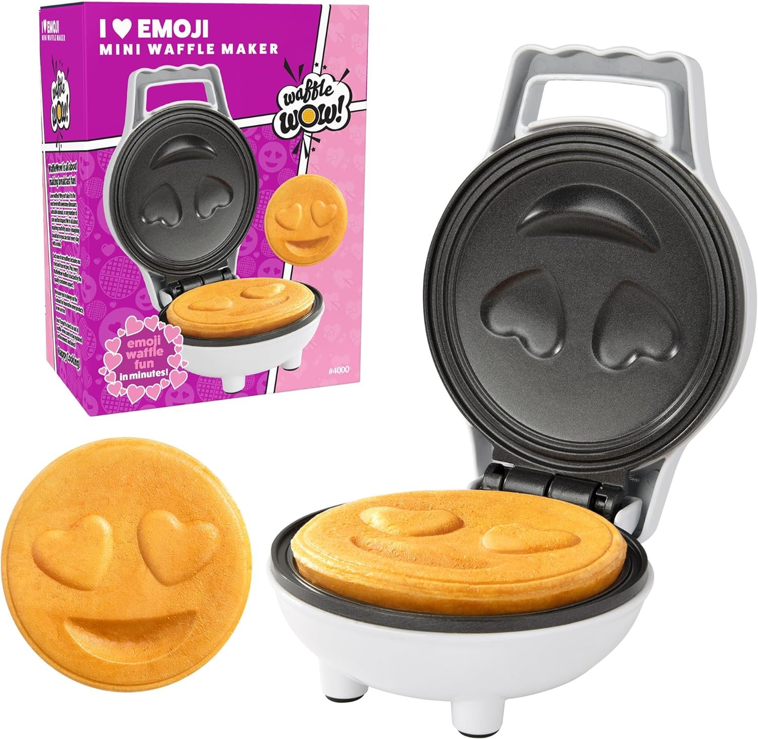 Heart Eyes Emoji Mini Waffle Maker Review post thumbnail image