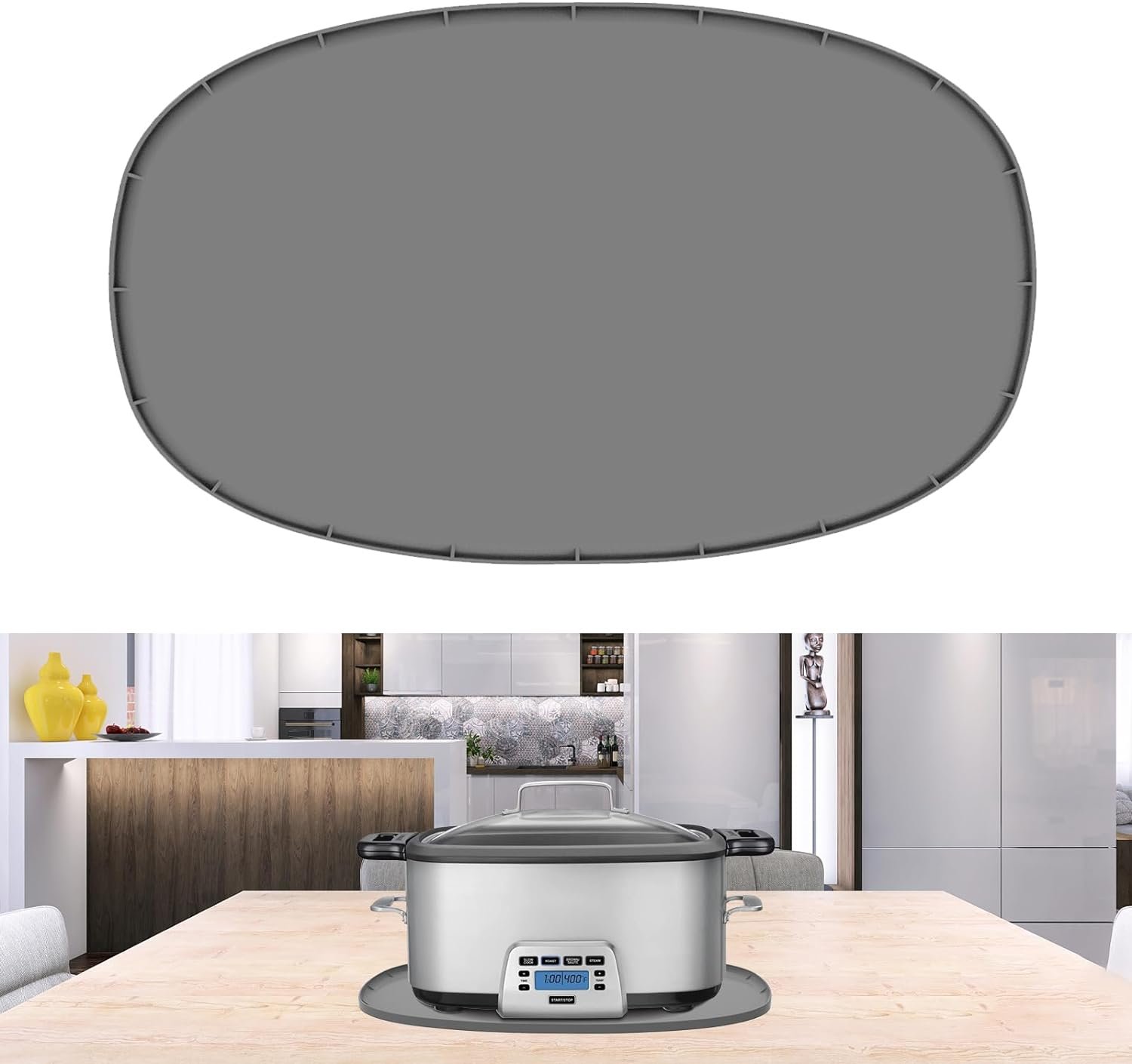 heat-resistant-mat-for-6-8-quart-slow-cooker-kitchen-heat-resistant-silicone-trivetoval-thickened-silicone-non-slip-heat - Cooking Appliance World