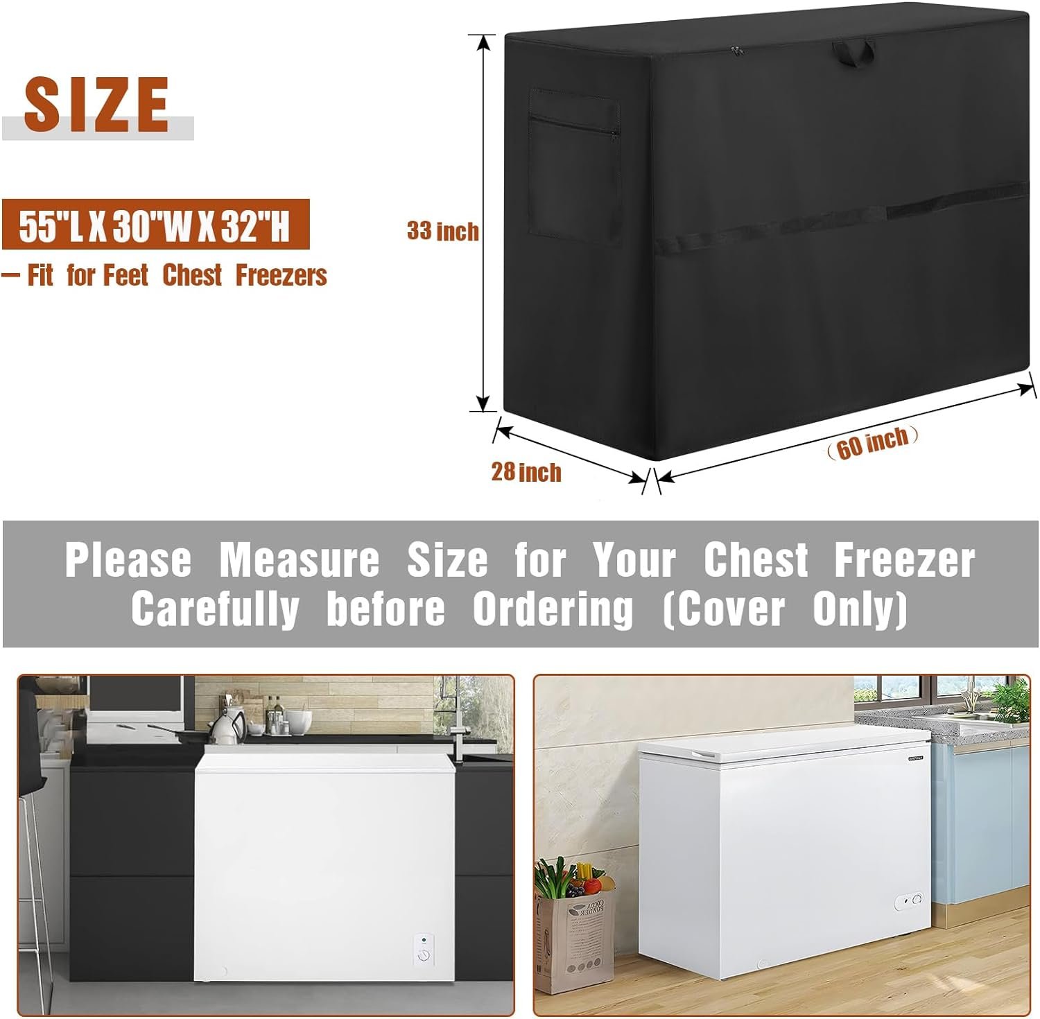 Hengme Chest Freezer Cover - Waterproof Dustproof Deep Freezer Covers,Fit for Midea Compact Chest Freezer 7.0 Cubic Feet Freezer Covers(33Lx22.5W x34H) Hengme Chest Freezer Cover - Waterproof Dustproof Deep Freezer Covers,Fit for Midea Compact Chest Freezer 7.0 Cubic Feet Freezer Covers(33Lx22.5W x34H)