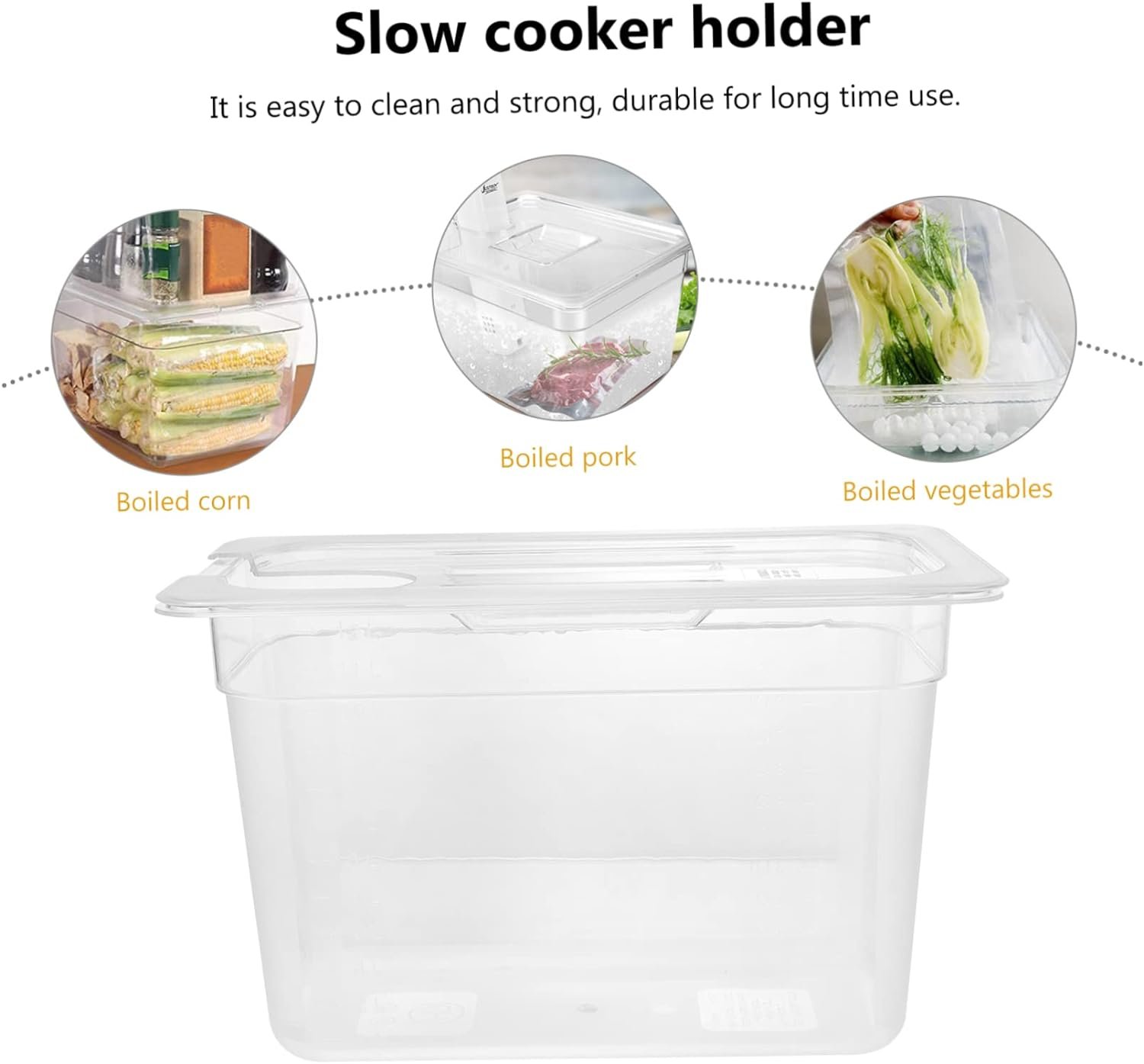 HOLIDYOYO 1 Pc Slow Cooker Container Storage Clear Plastic Organizer Bins Vacuum Container Square Plastic Plates Vacuum Seal Container Vide Noir Cooking Pot Fruit Food Grade Pc