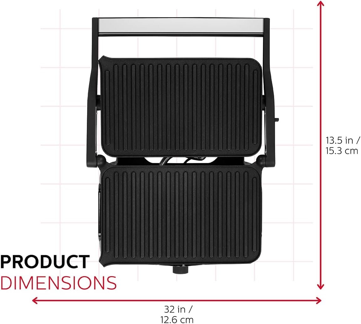Holstein Housewares 2-Slice Panini Press and Grill - Black/Stainless Steel Sandwich Maker with Non-Stick Coating, Temperature Control, and Drip Tray - Opens 180 Degrees for Versatile Cooking Holstein Housewares 2-Slice Panini Press and Grill - Black/Stainless Steel Sandwich Maker with Non-Stick Coating, Temperature Control, and Drip Tray - Opens 180 Degrees for Versatile Cooking