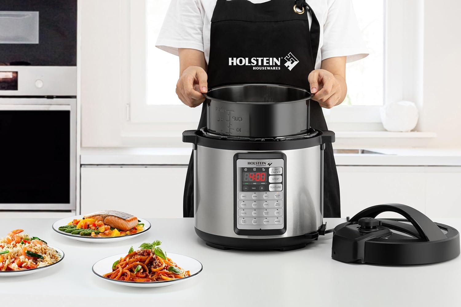Holstein Housewares 6.3 Quart Digital Multi Cooker - 7-in-1 Functions, Stylish Black Stainless Steel, Effortless Versatility for Gourmet Cooking at Home. Holstein Housewares 6.3 Quart Digital Multi Cooker - 7-in-1 Functions, Stylish Black Stainless Steel, Effortless Versatility for Gourmet Cooking at Home.